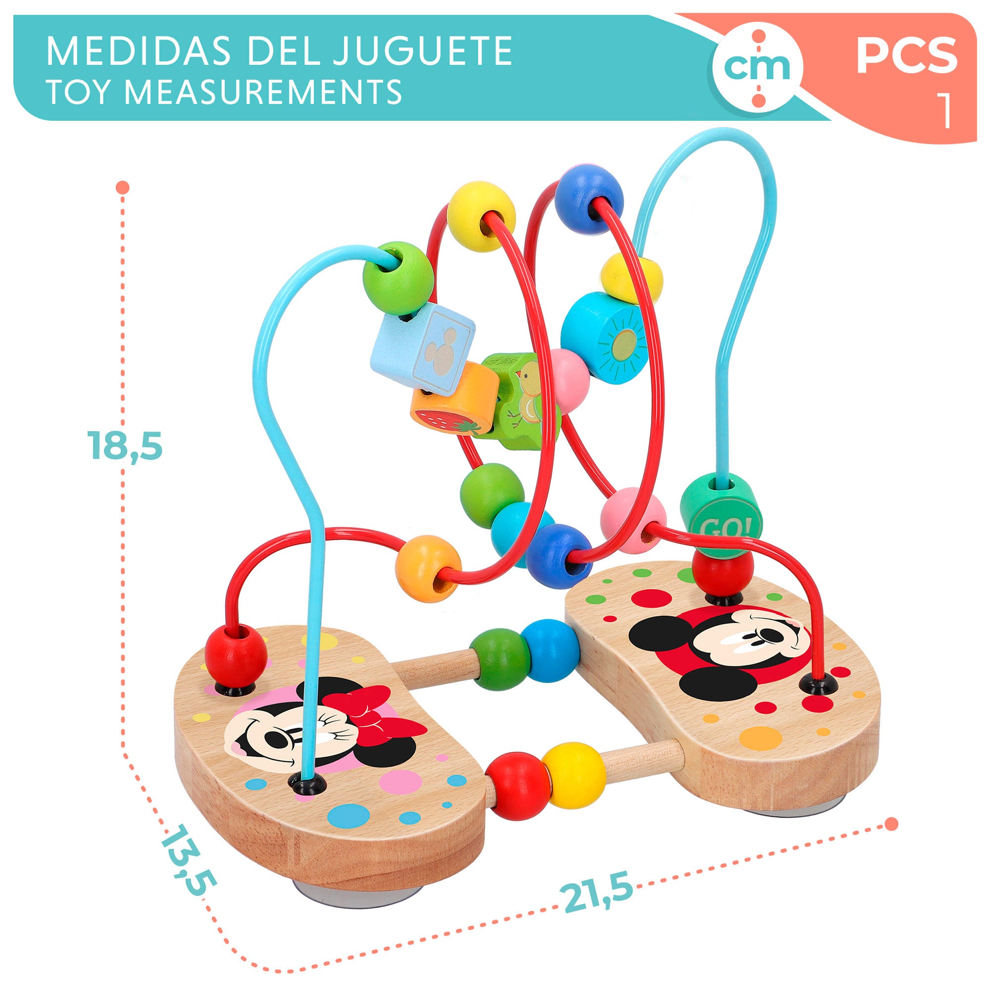 Labirinto 3D WOOMAX Disney com Contas de Madeira