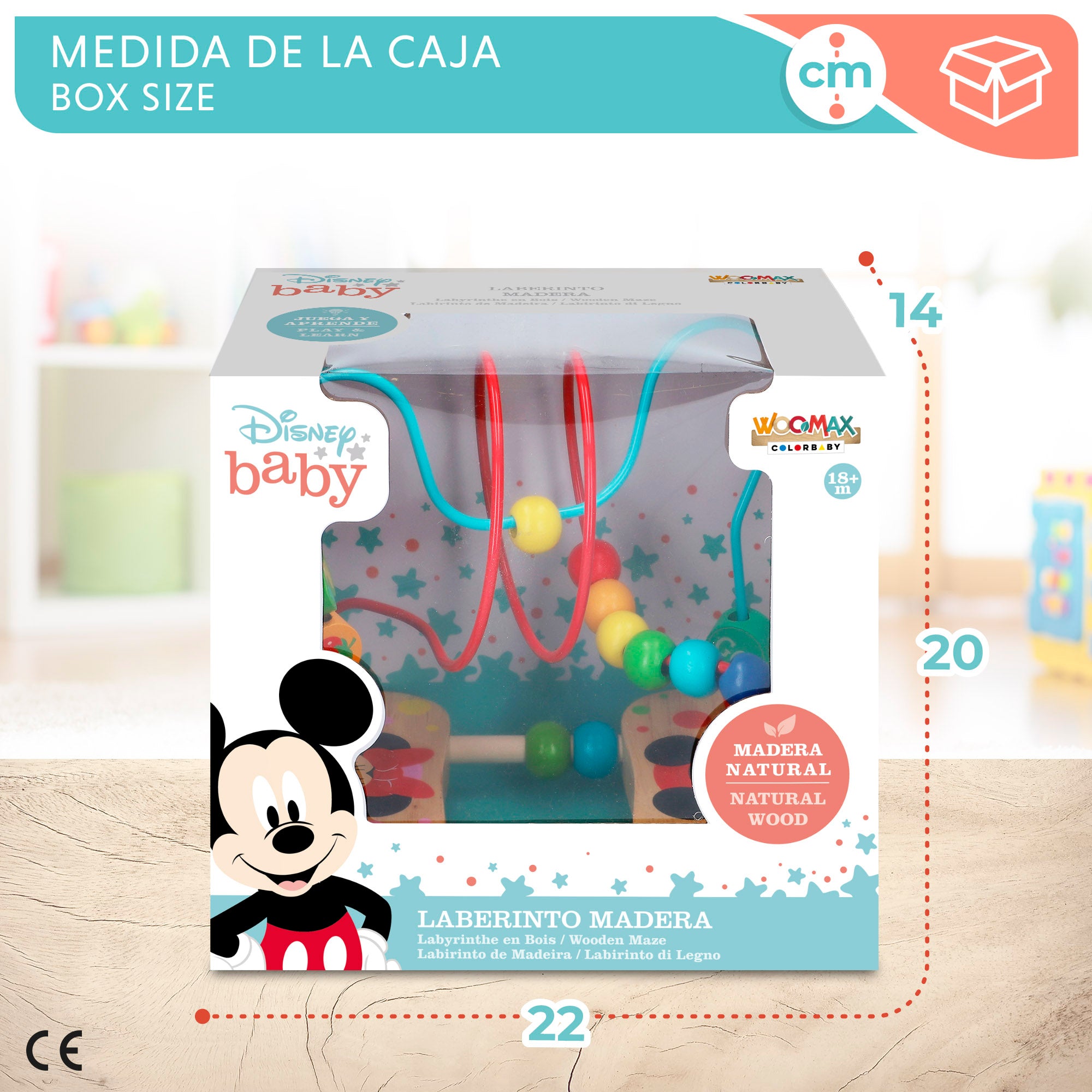 Labirinto 3D WOOMAX Disney com Contas de Madeira