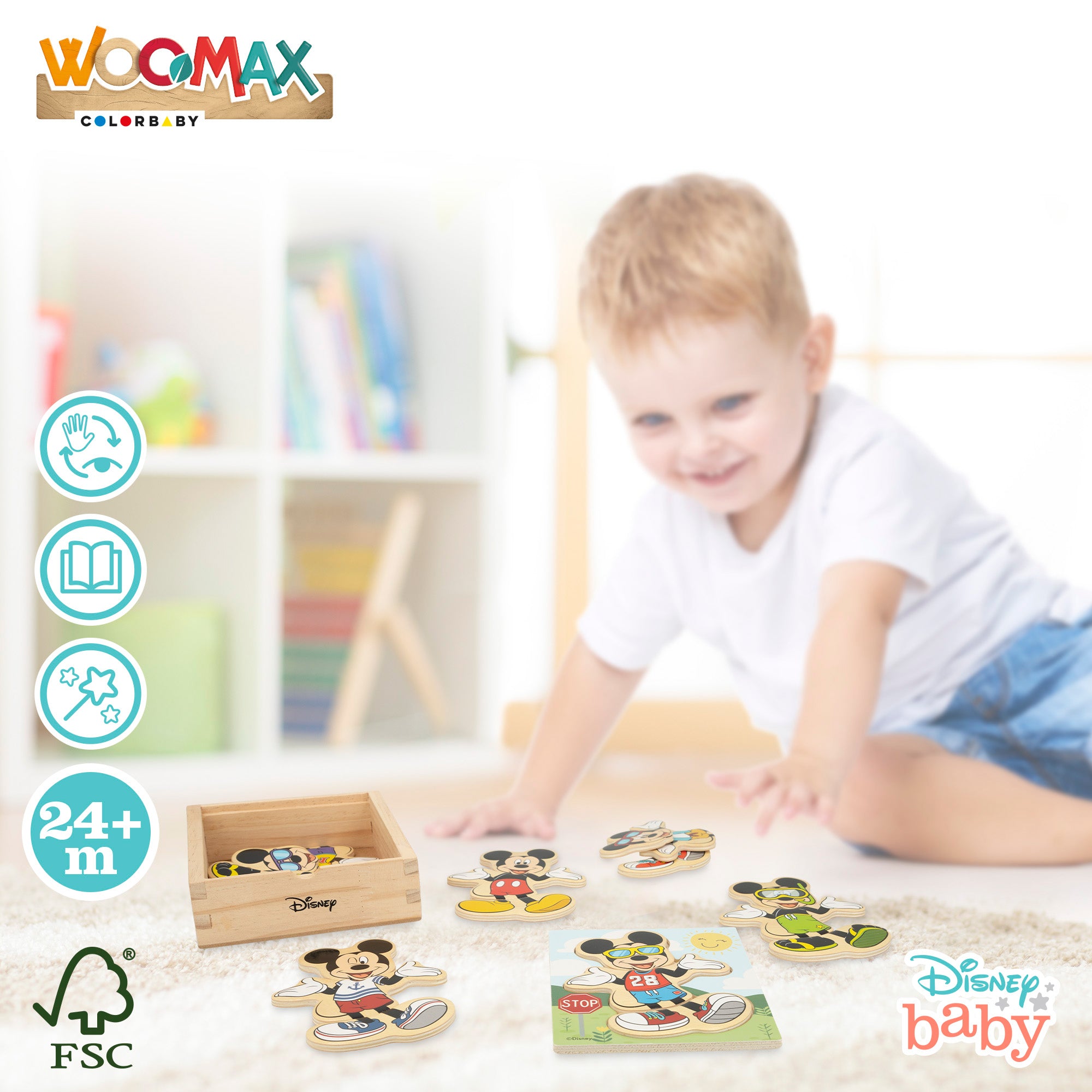 Puzzle de madeira WOOMAX Disney Mickey