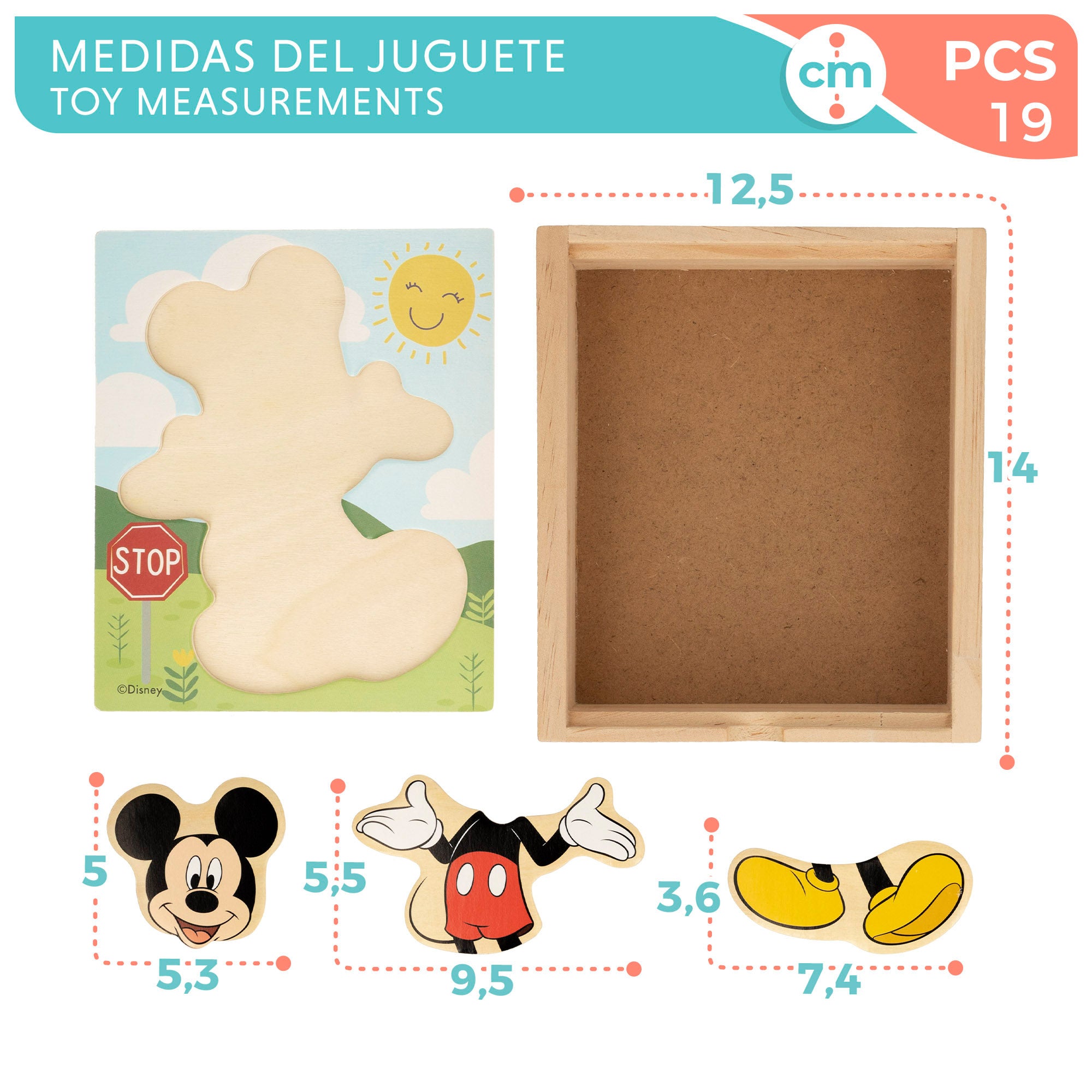 Puzzle de madeira WOOMAX Disney Mickey