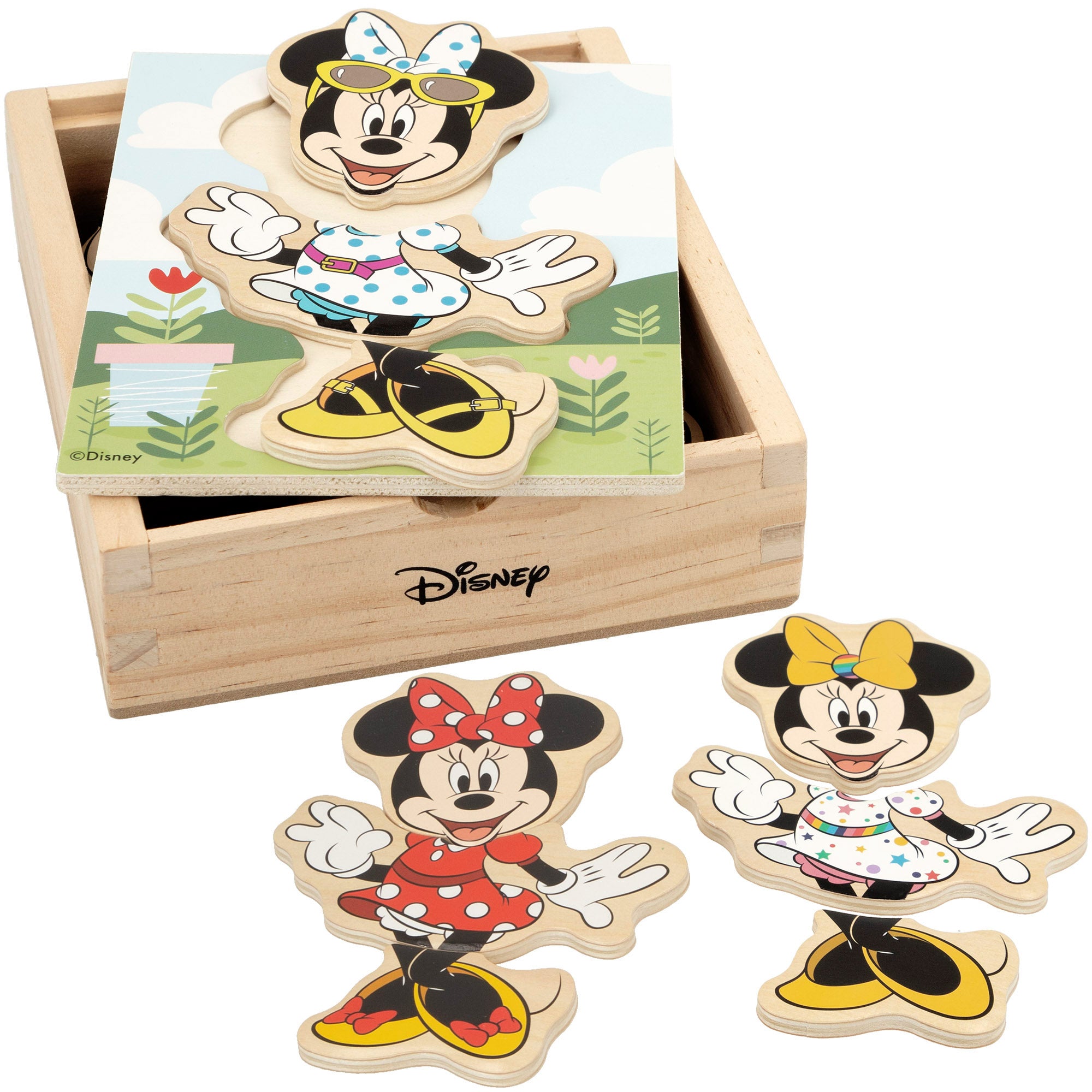 Puzzle de madeira WOOMAX Disney Minnie Mouse com roupa