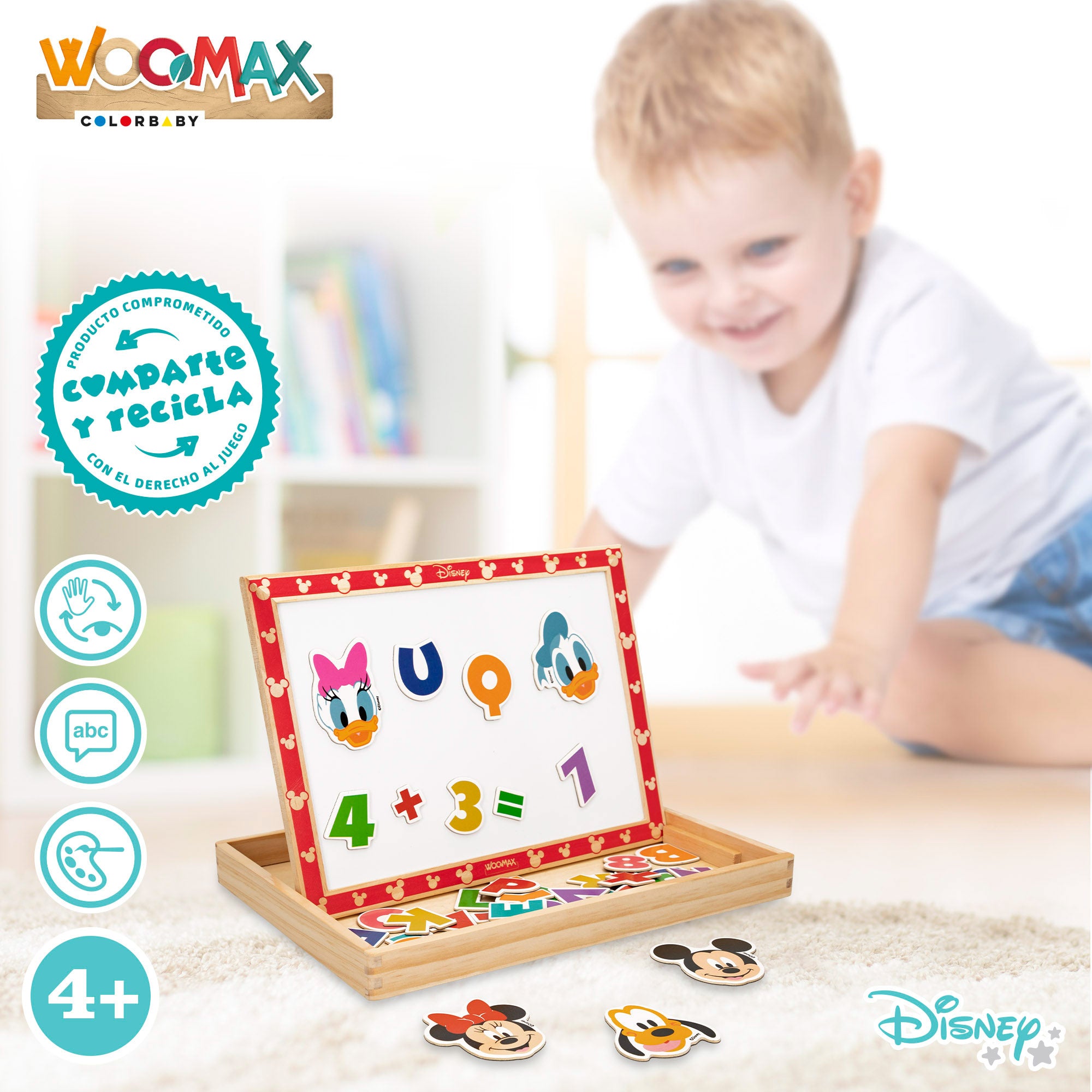 Quadro de desenho magnético em madeira 2 em 1 WOOMAX Disney