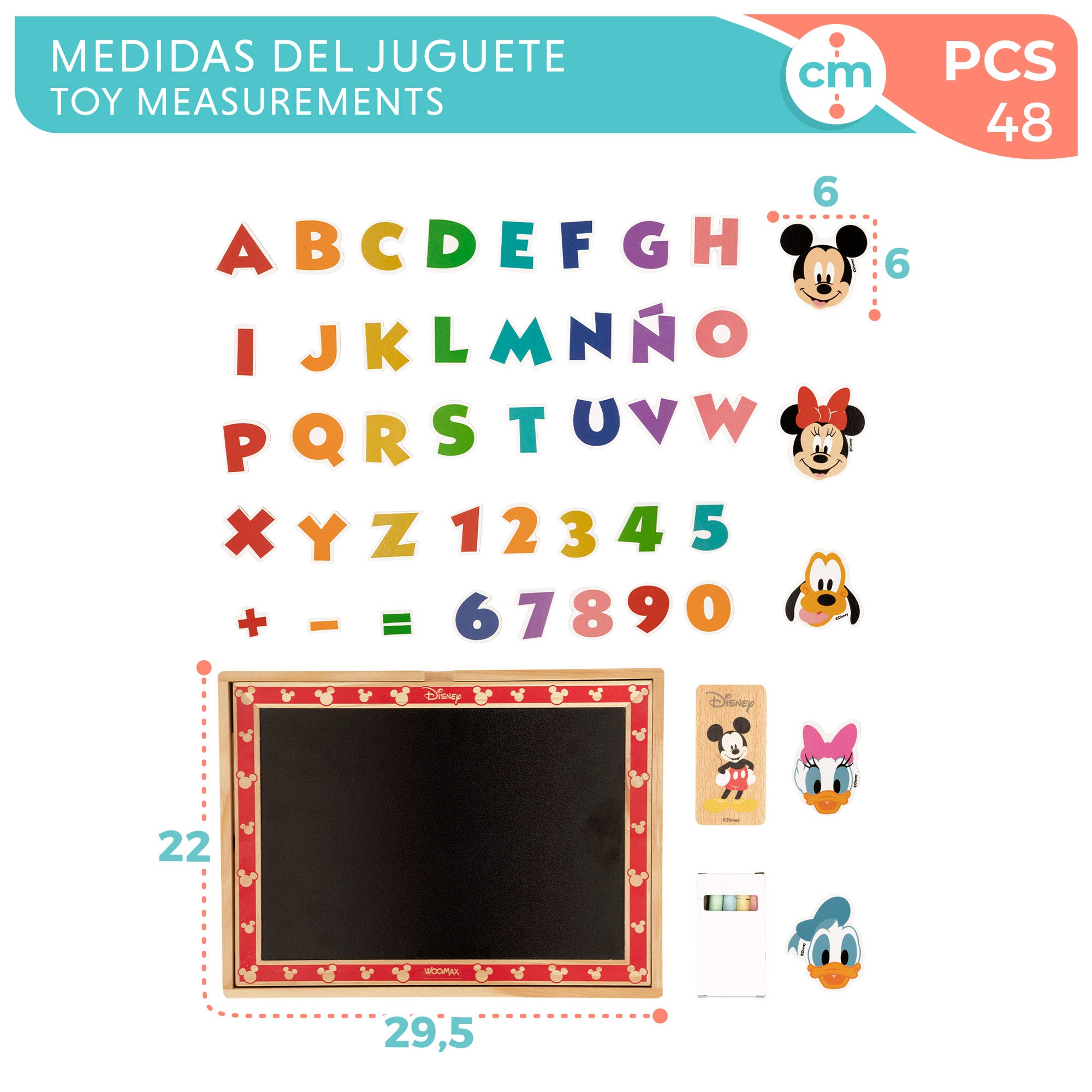 Quadro de desenho magnético em madeira 2 em 1 WOOMAX Disney