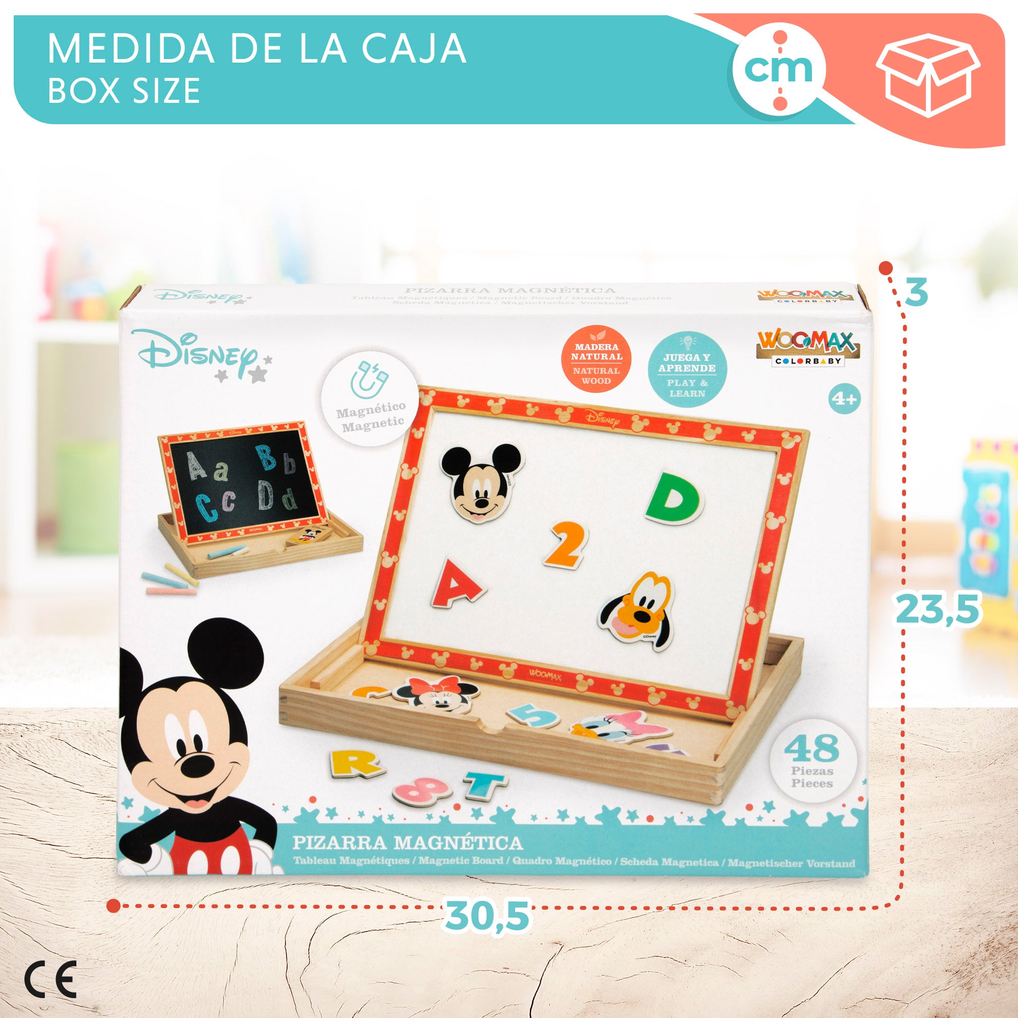 Quadro de desenho magnético em madeira 2 em 1 WOOMAX Disney