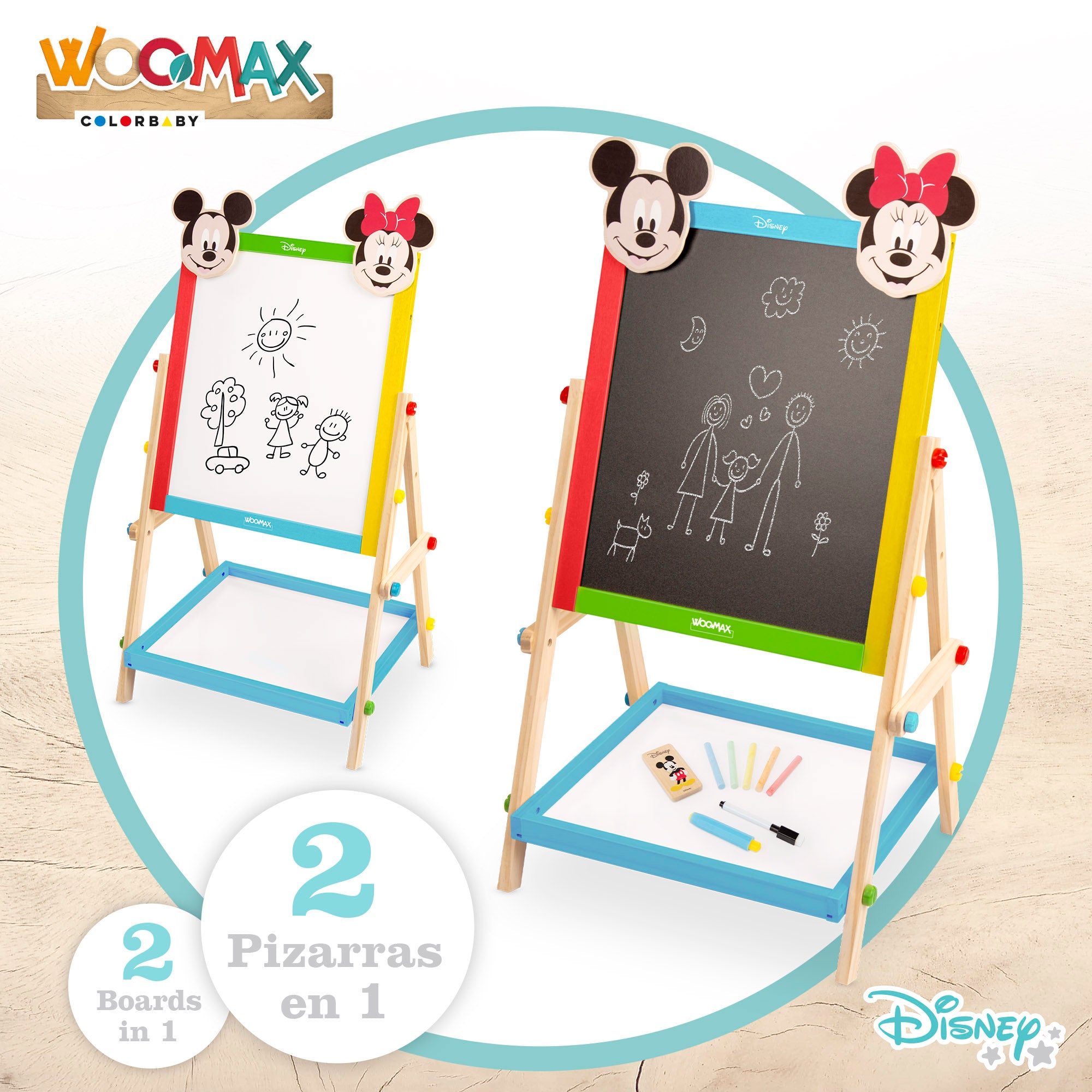Quadro de giz em madeira WOOMAX Disney
