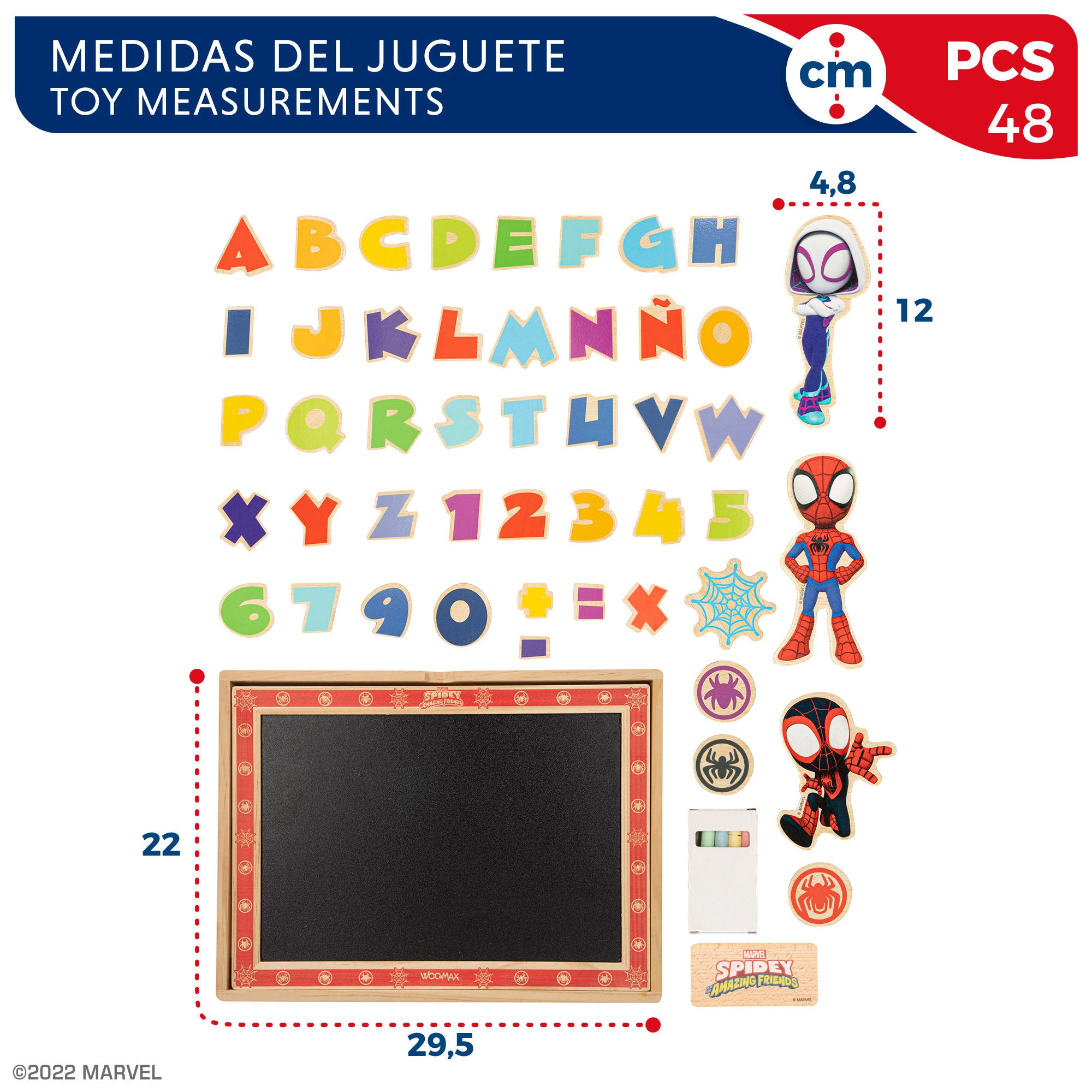WOOMAX Quadro de Desenho Infantil 2 em 1 do Homem-Aranha e a sua Super Equipa