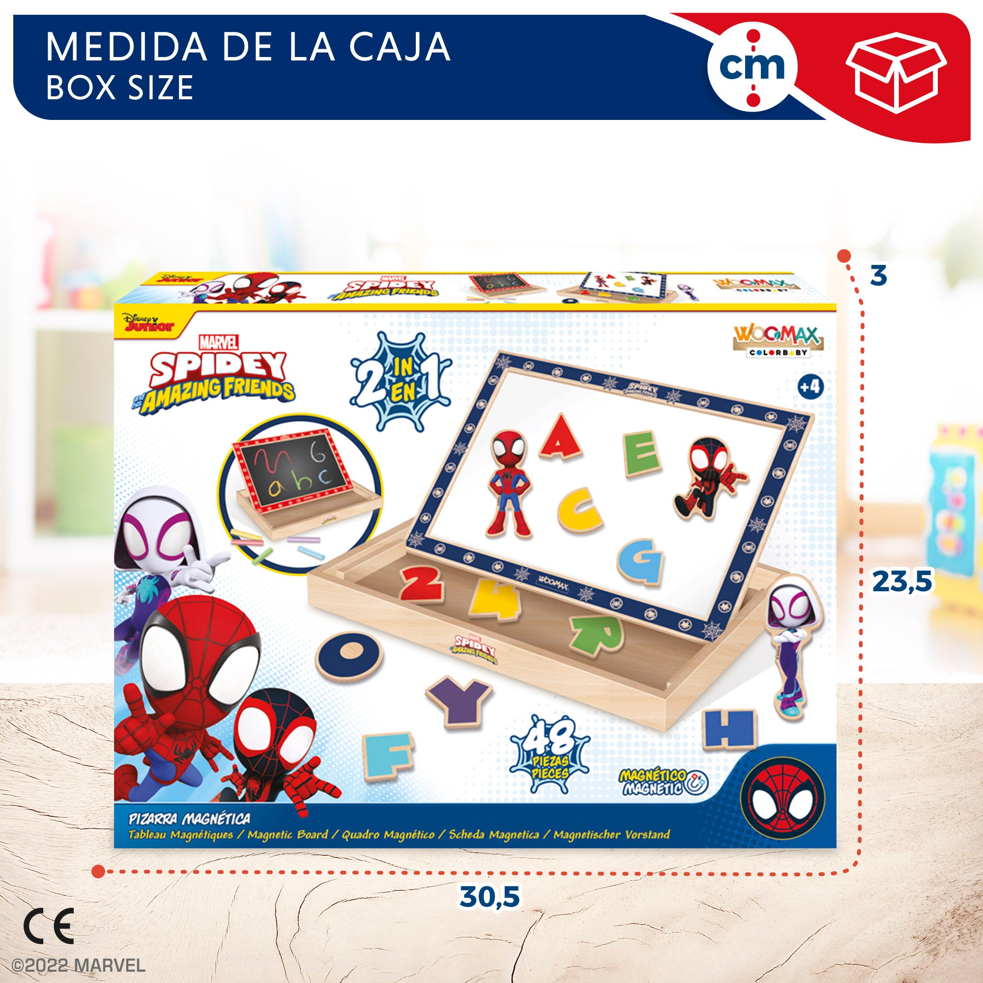 WOOMAX Quadro de Desenho Infantil 2 em 1 do Homem-Aranha e a sua Super Equipa