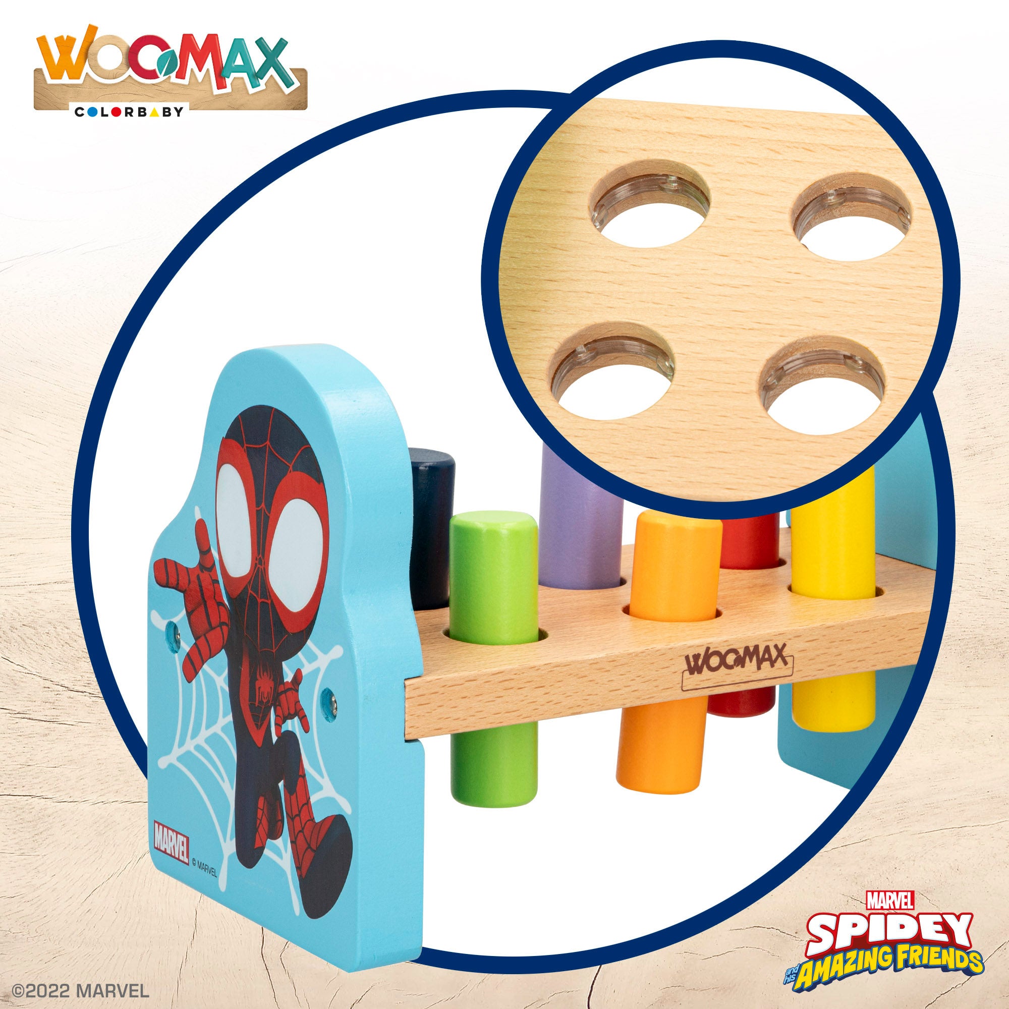 WOOMAX Homem-Aranha e a sua Super Equipa - Brinquedo Martelo Bebé