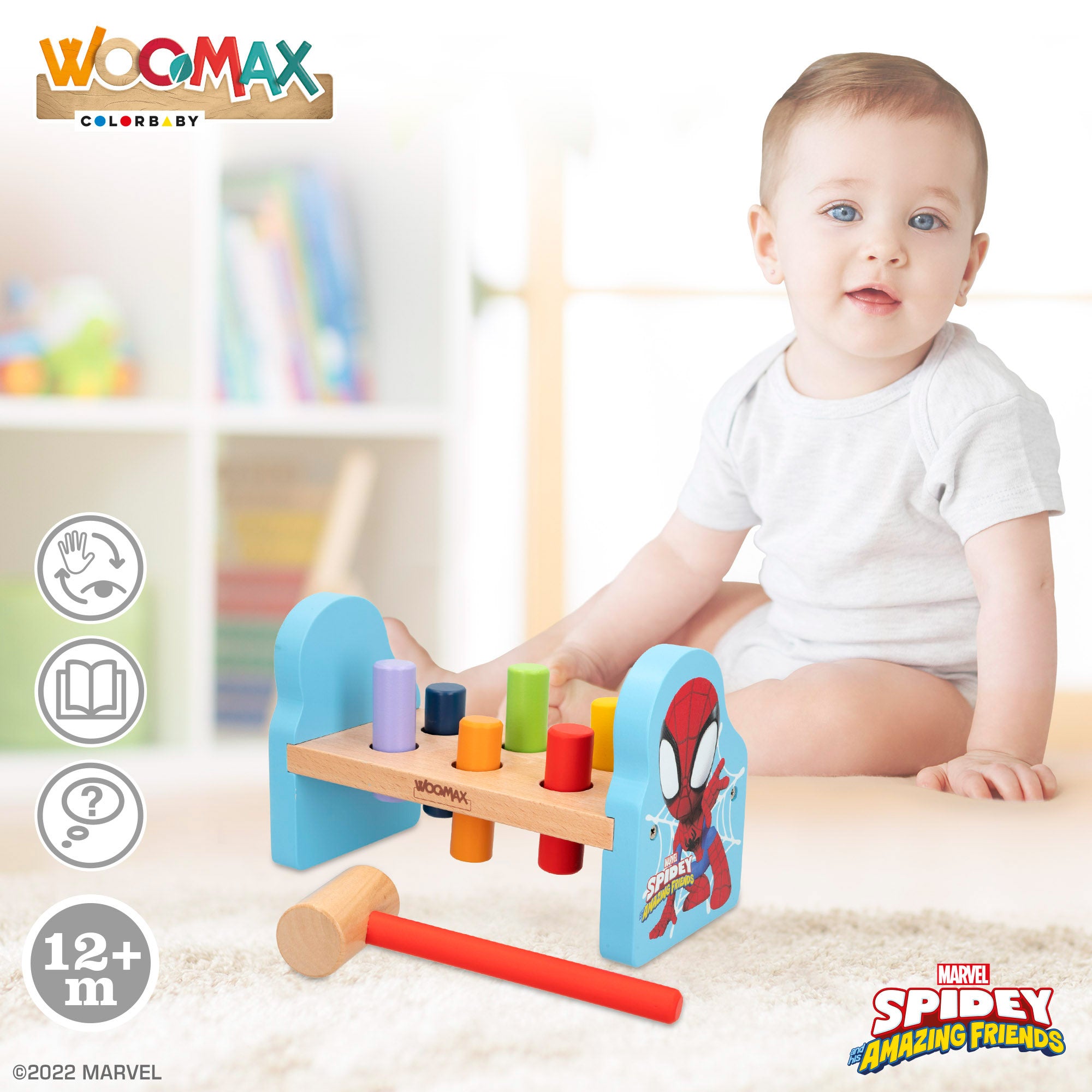 WOOMAX Homem-Aranha e a sua Super Equipa - Brinquedo Martelo Bebé