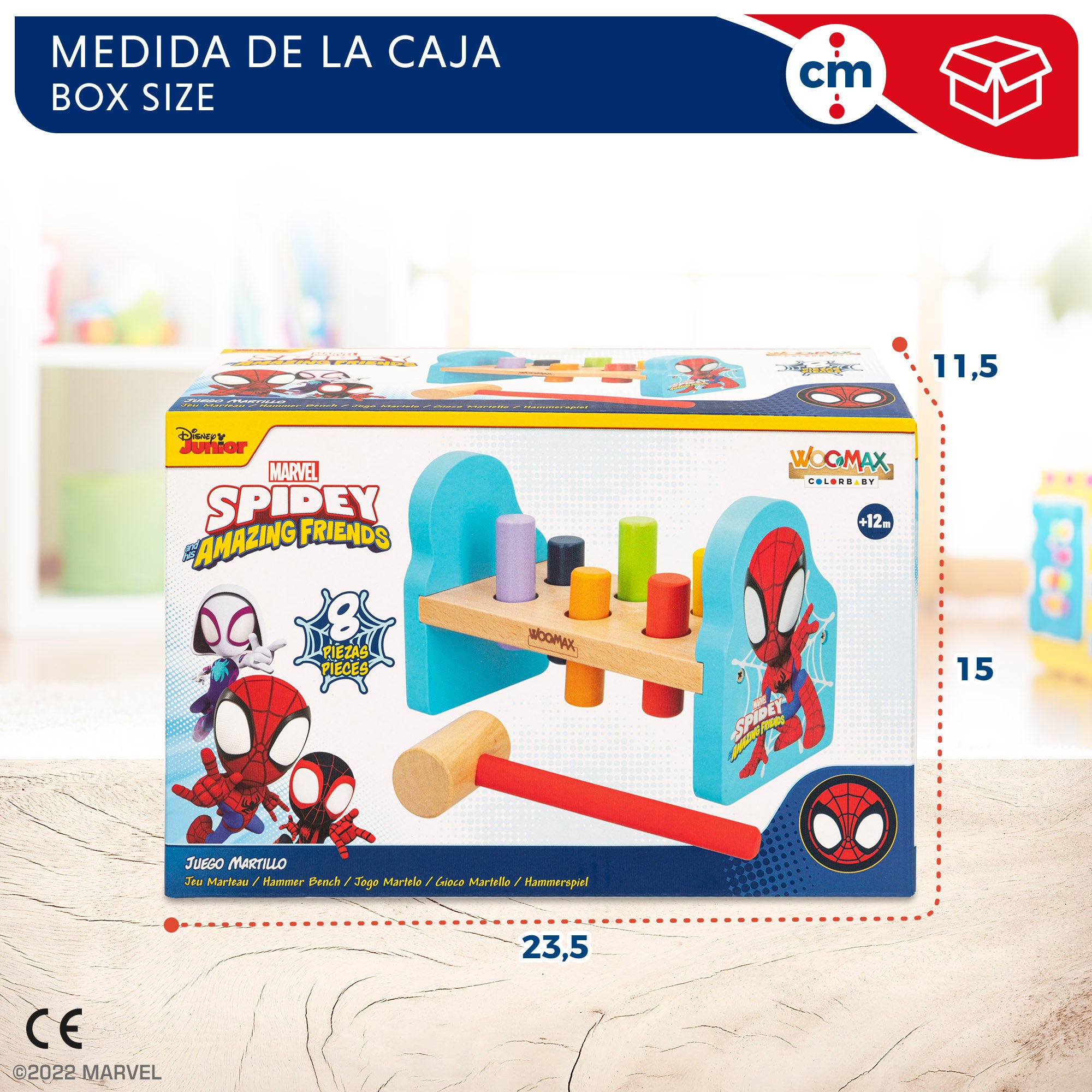 WOOMAX Homem-Aranha e a sua Super Equipa - Brinquedo Martelo Bebé