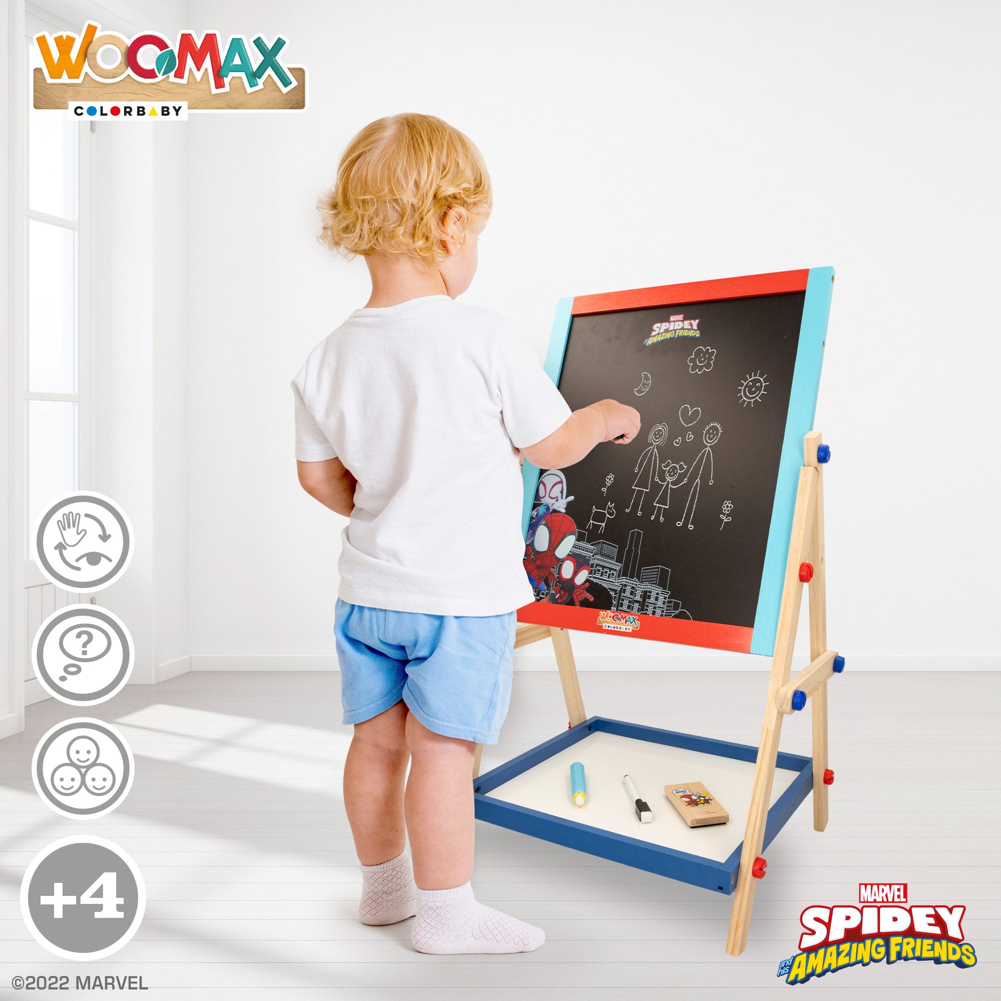 WOOMAX Homem-Aranha e a sua super equipa 2 em 1 Cavalete Infantil