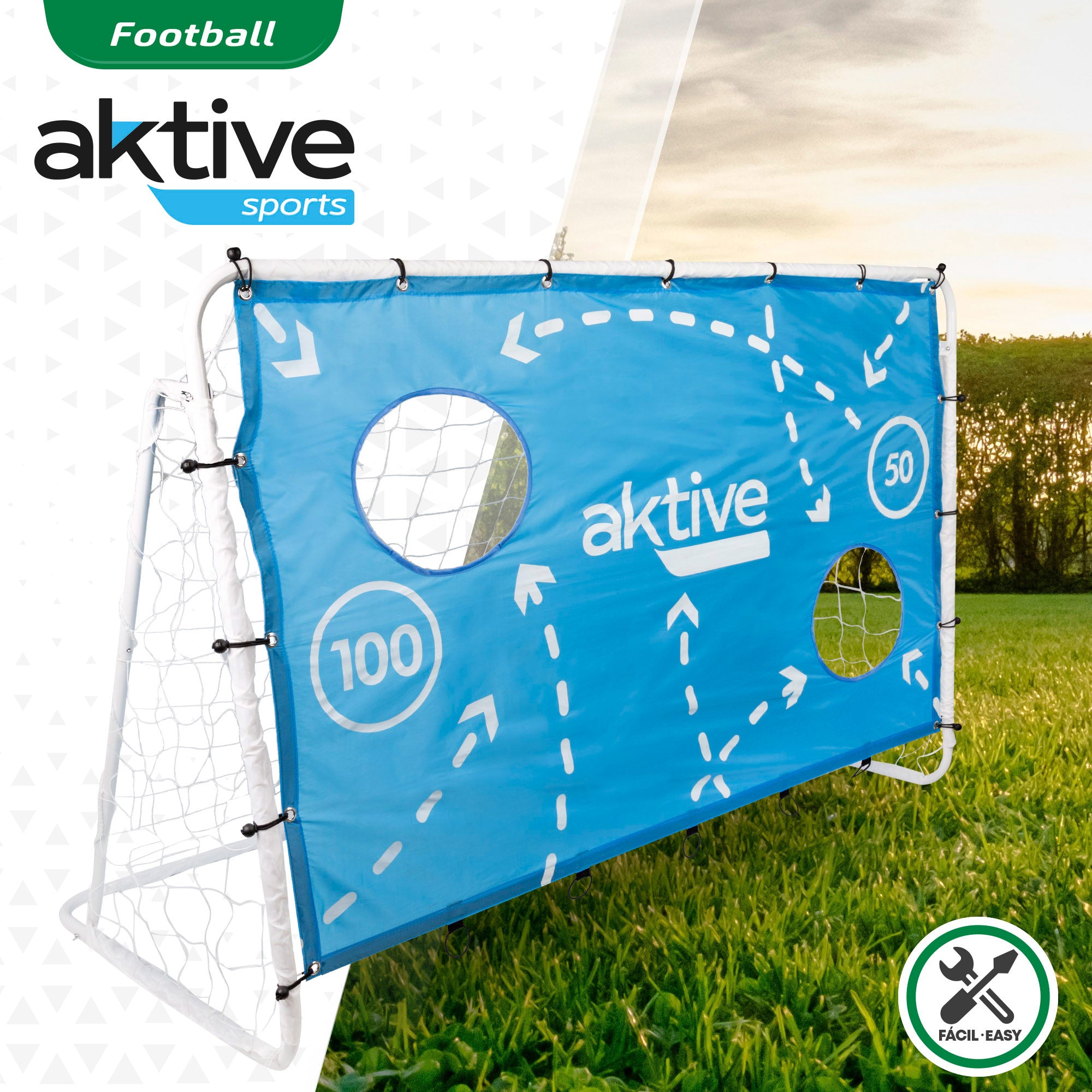 Trave de futebol infantil Aktive Sports com tapete de treino