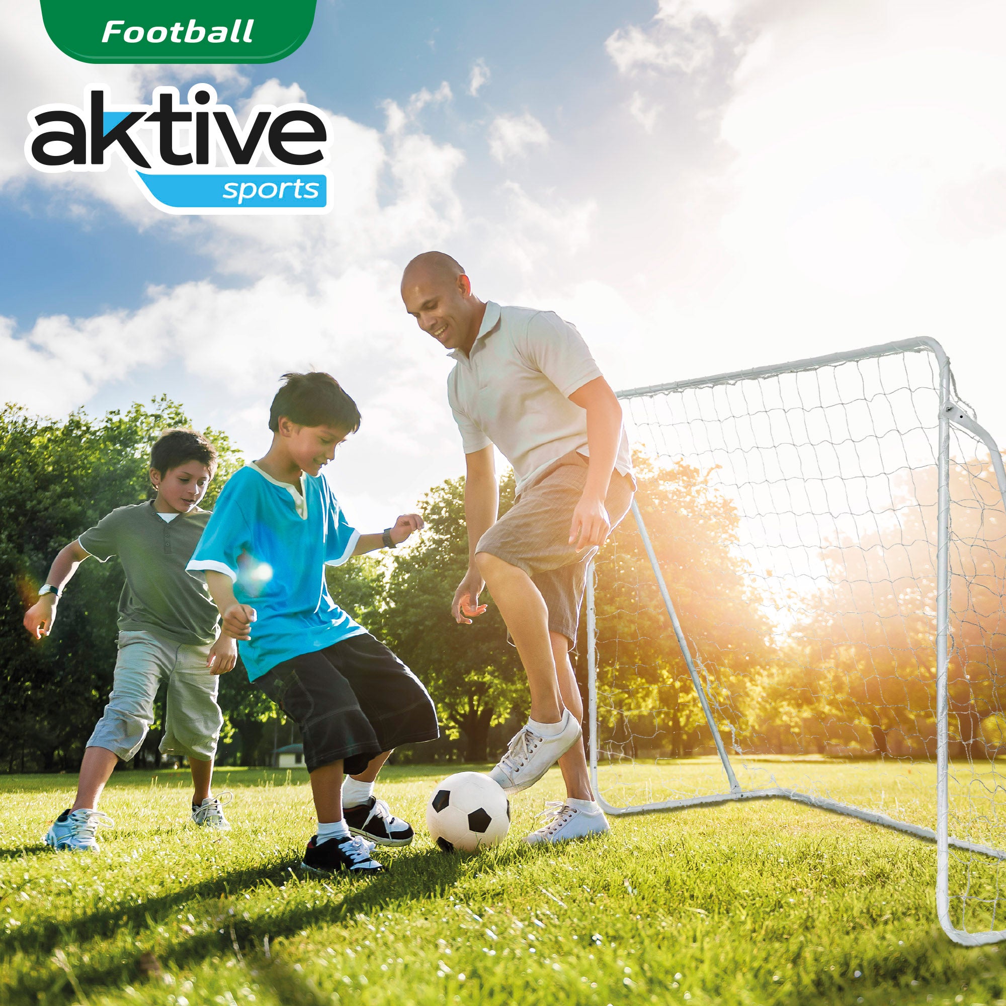 Trave de futebol infantil Aktive Sports com tapete de treino
