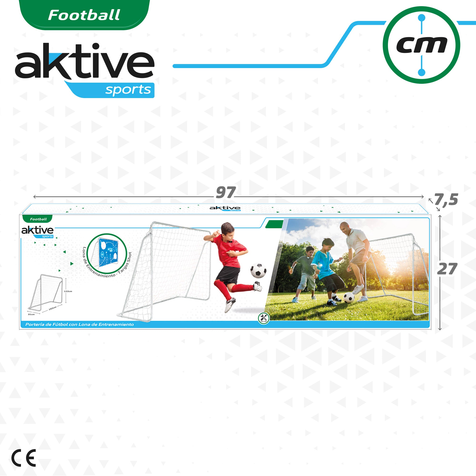 Trave de futebol infantil Aktive Sports com tapete de treino
