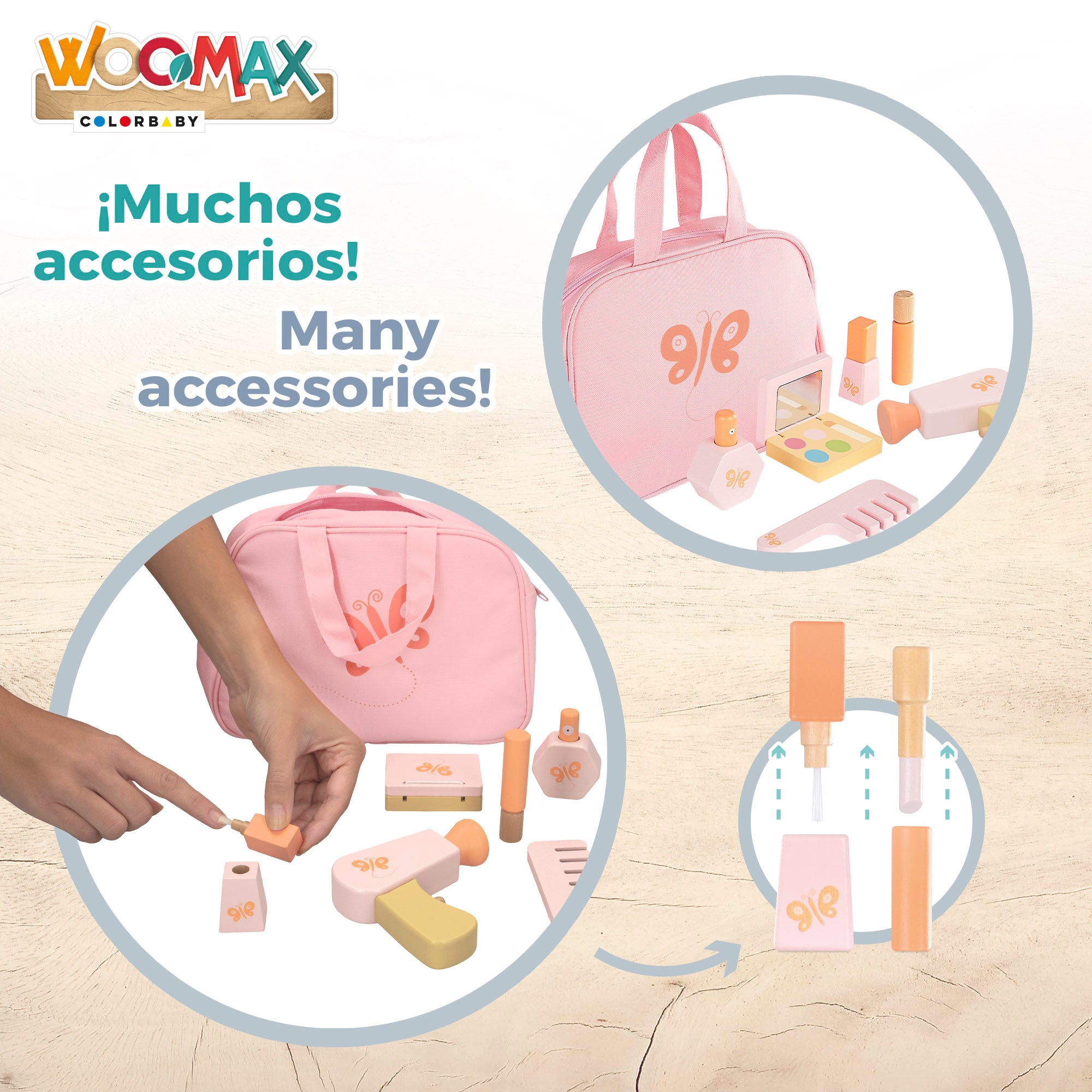 Conjunto de beleza em madeira WOOMAX