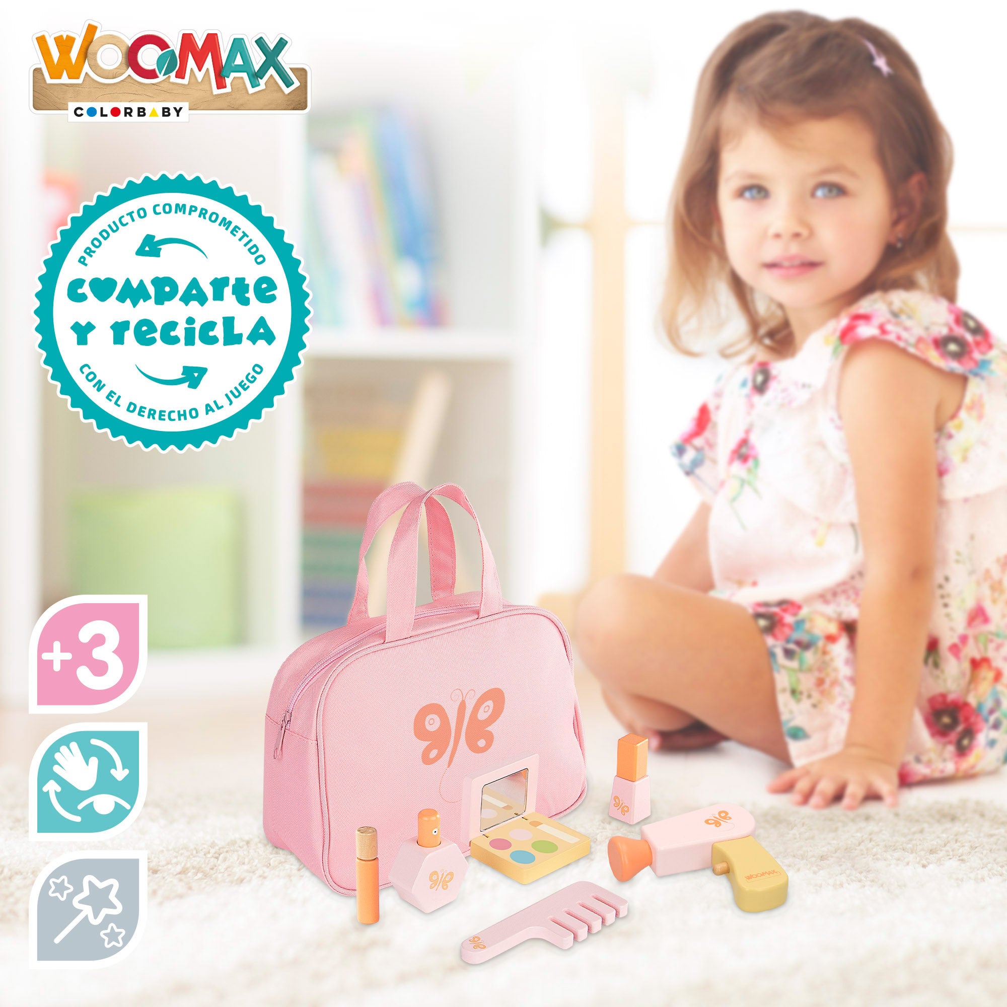 Conjunto de beleza em madeira WOOMAX