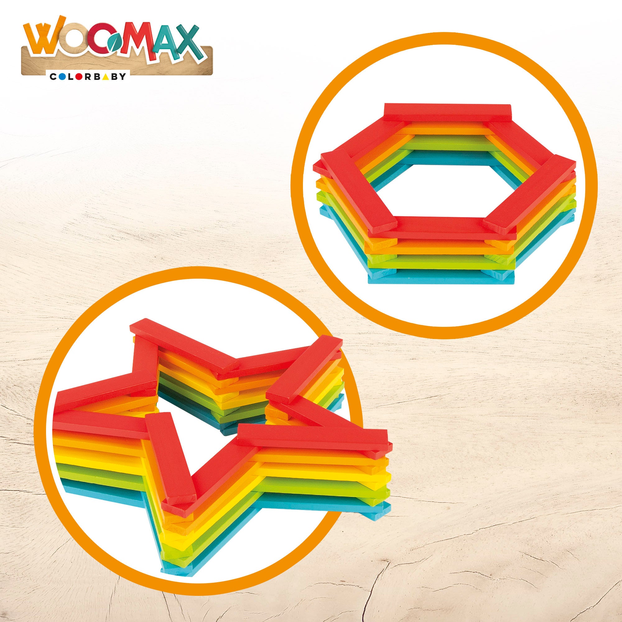 Conjunto de construção em madeira WOOMAX
