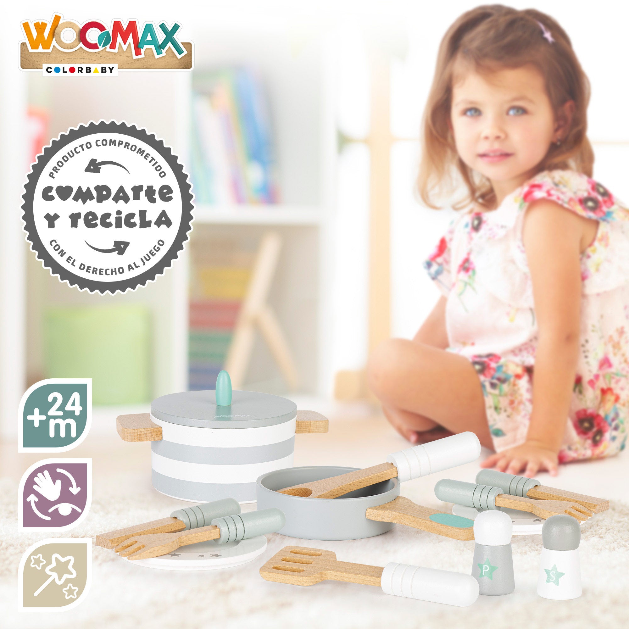 Utensílios de mesa de madeira para crianças WOOMAX