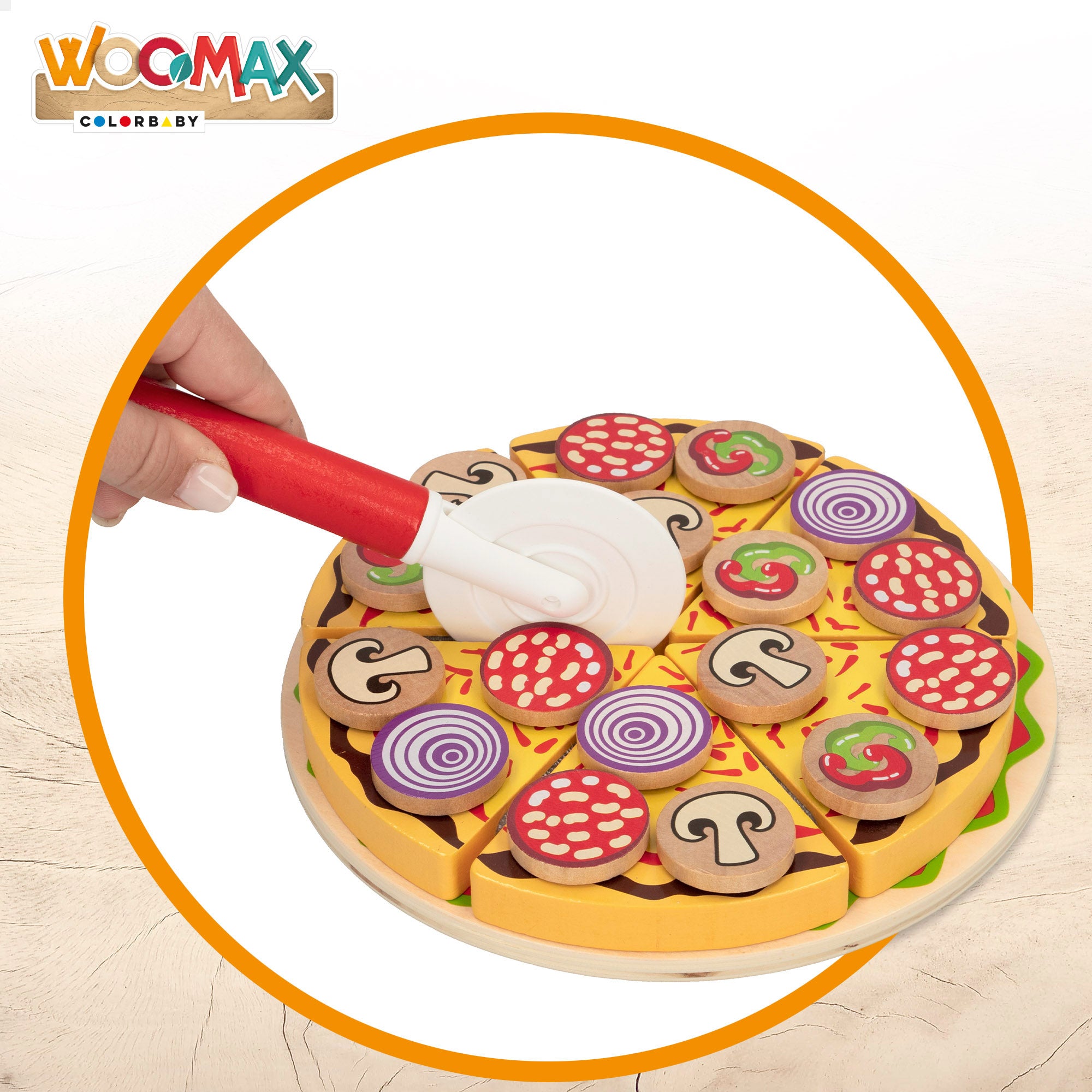 Conjunto de pizza de madeira autocolante WOOMAX