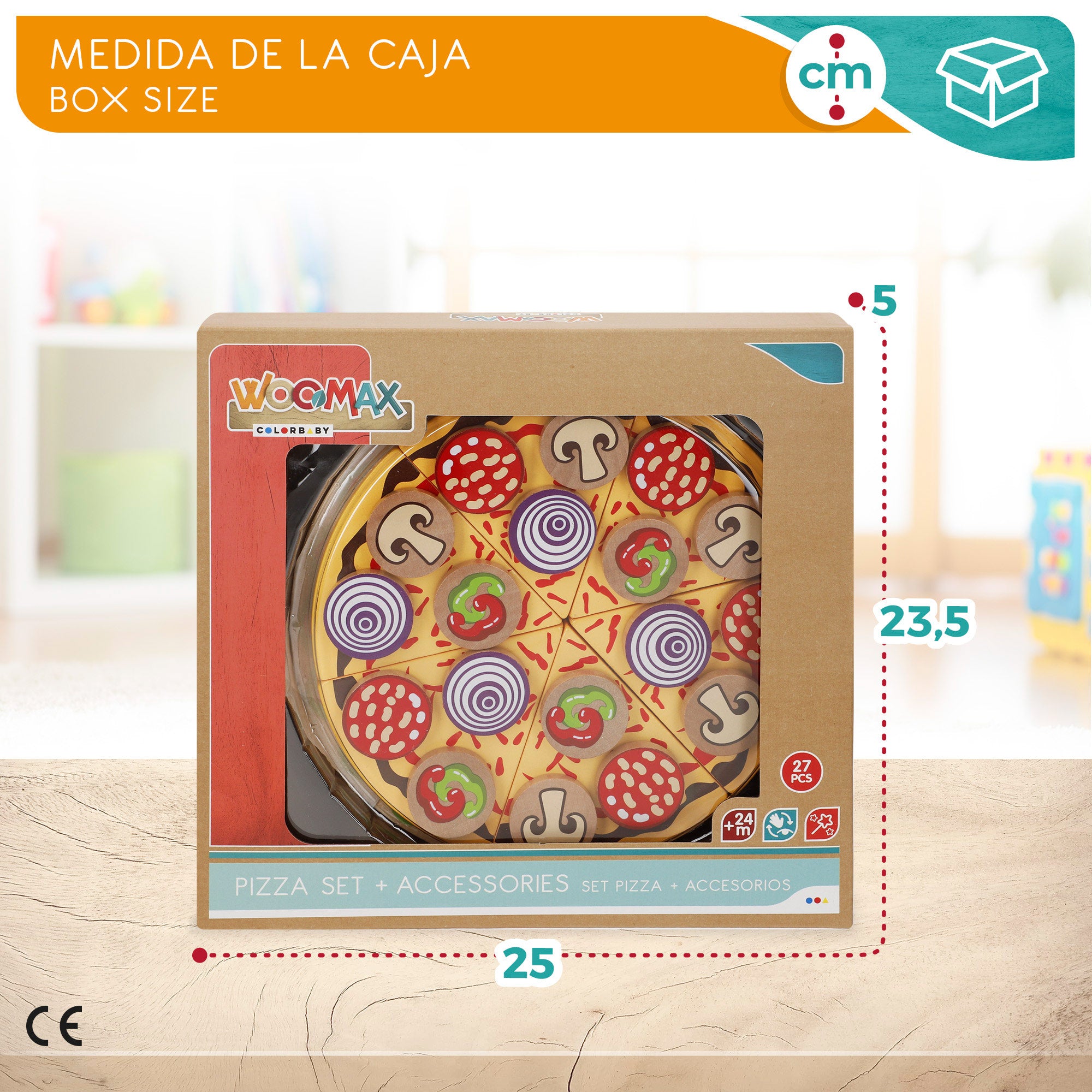 Conjunto de pizza de madeira autocolante WOOMAX