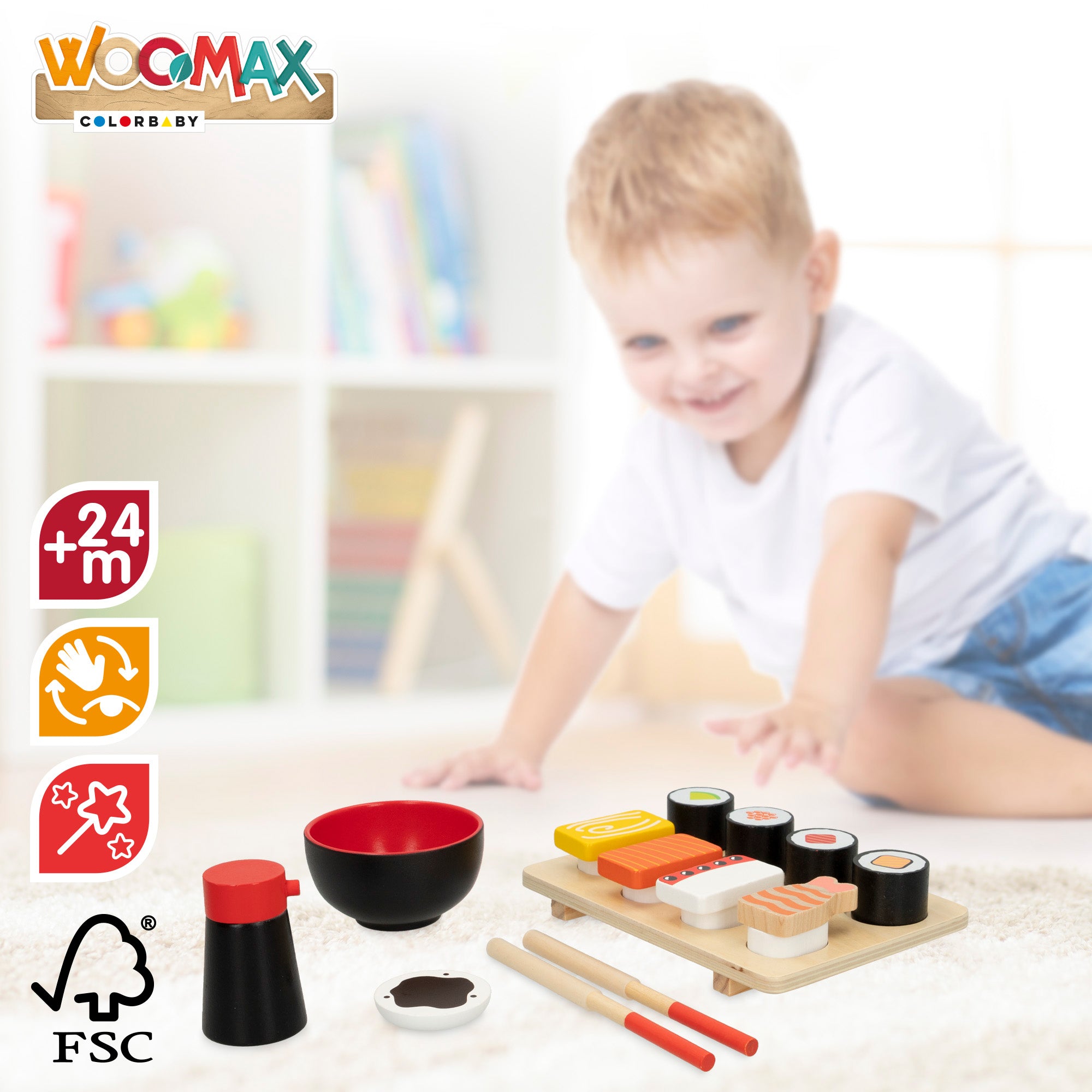 Conjunto de comida de sushi em madeira WOOMAX