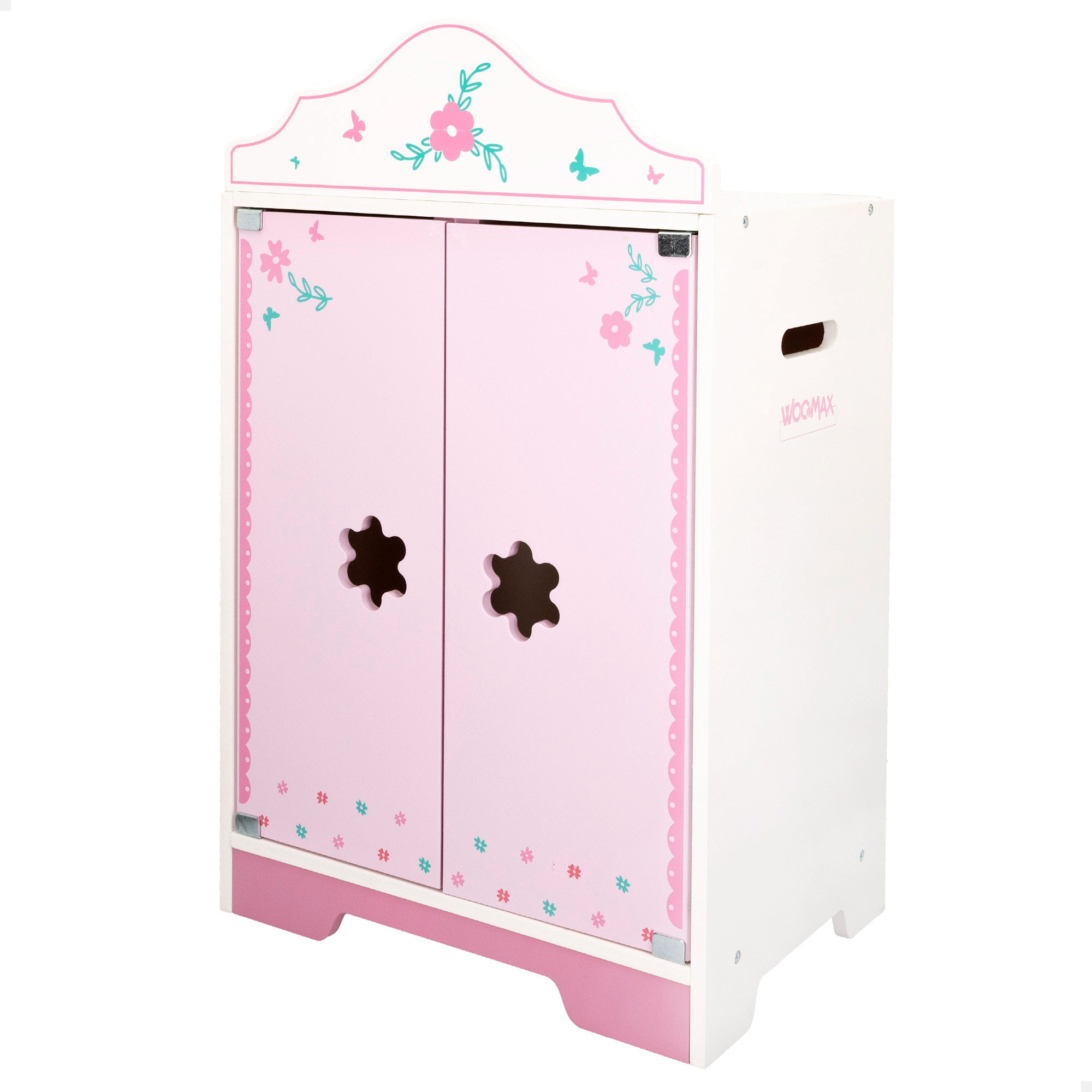 Roupeiro de madeira para bonecas WOOMAX com cabides