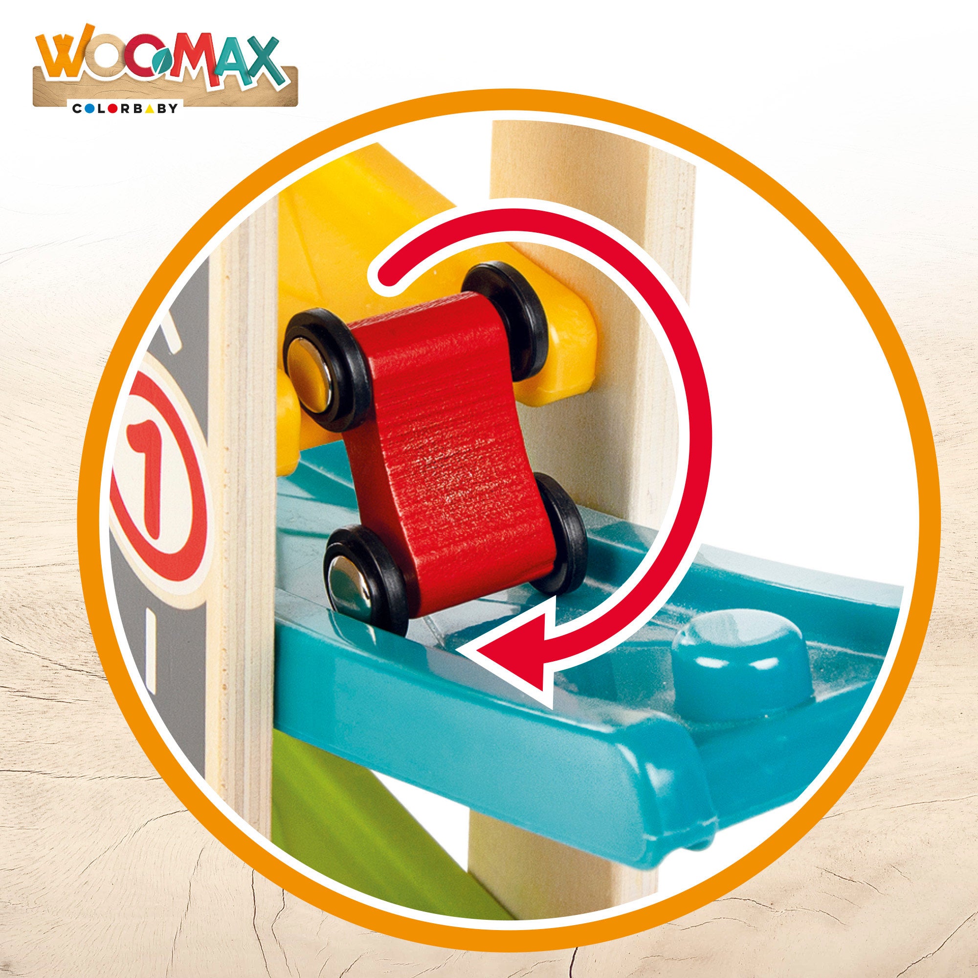 Pista de madeira para carrinhos WOOMAX