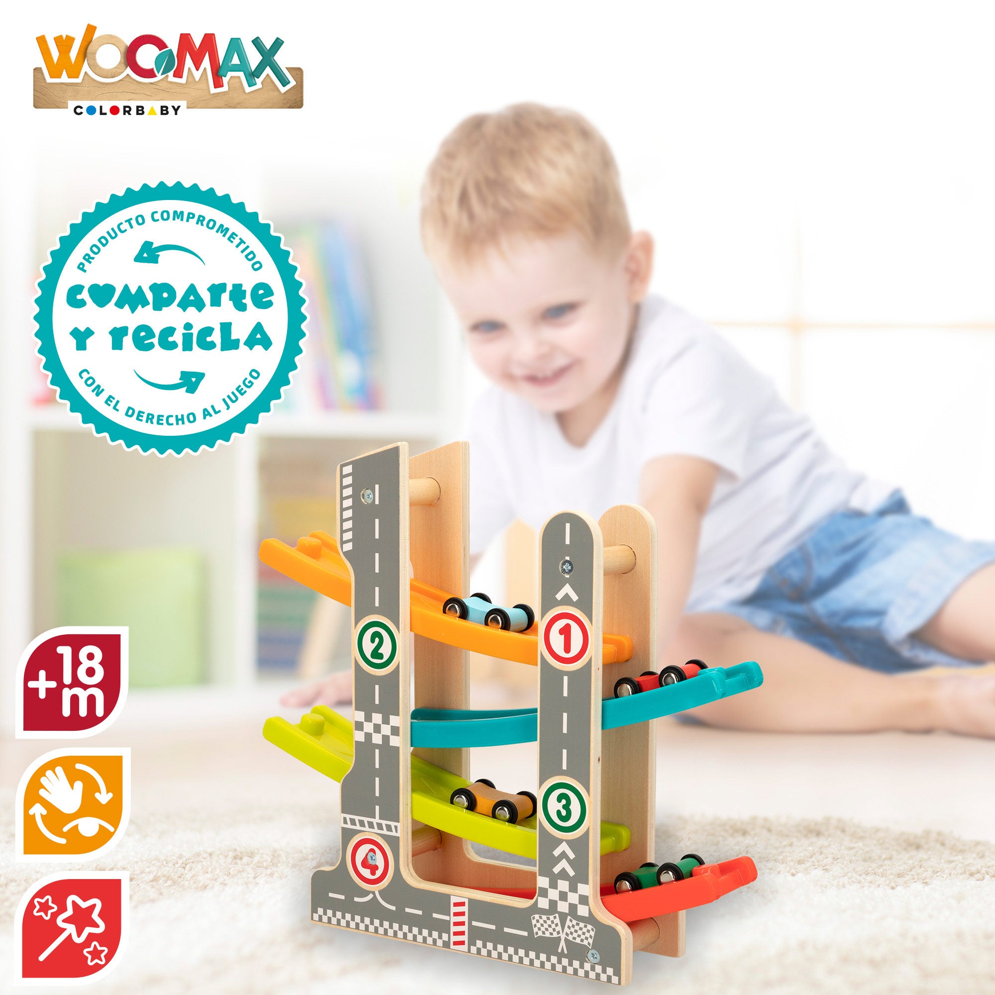 Pista de madeira para carrinhos WOOMAX