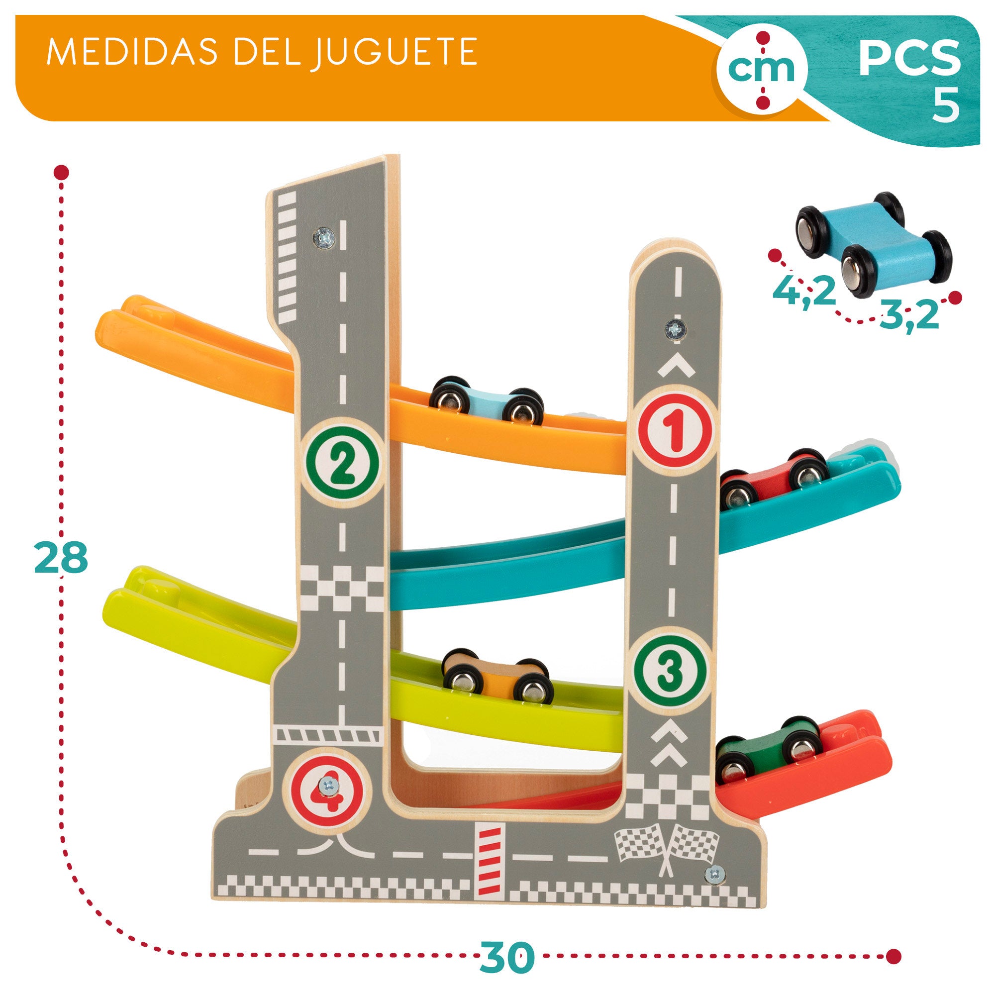 Pista de madeira para carrinhos WOOMAX
