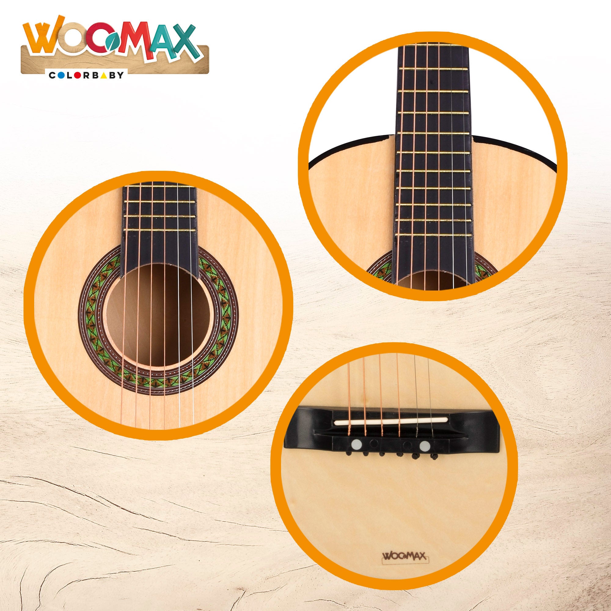 Guitarra de brinquedo em madeira WOOMAX