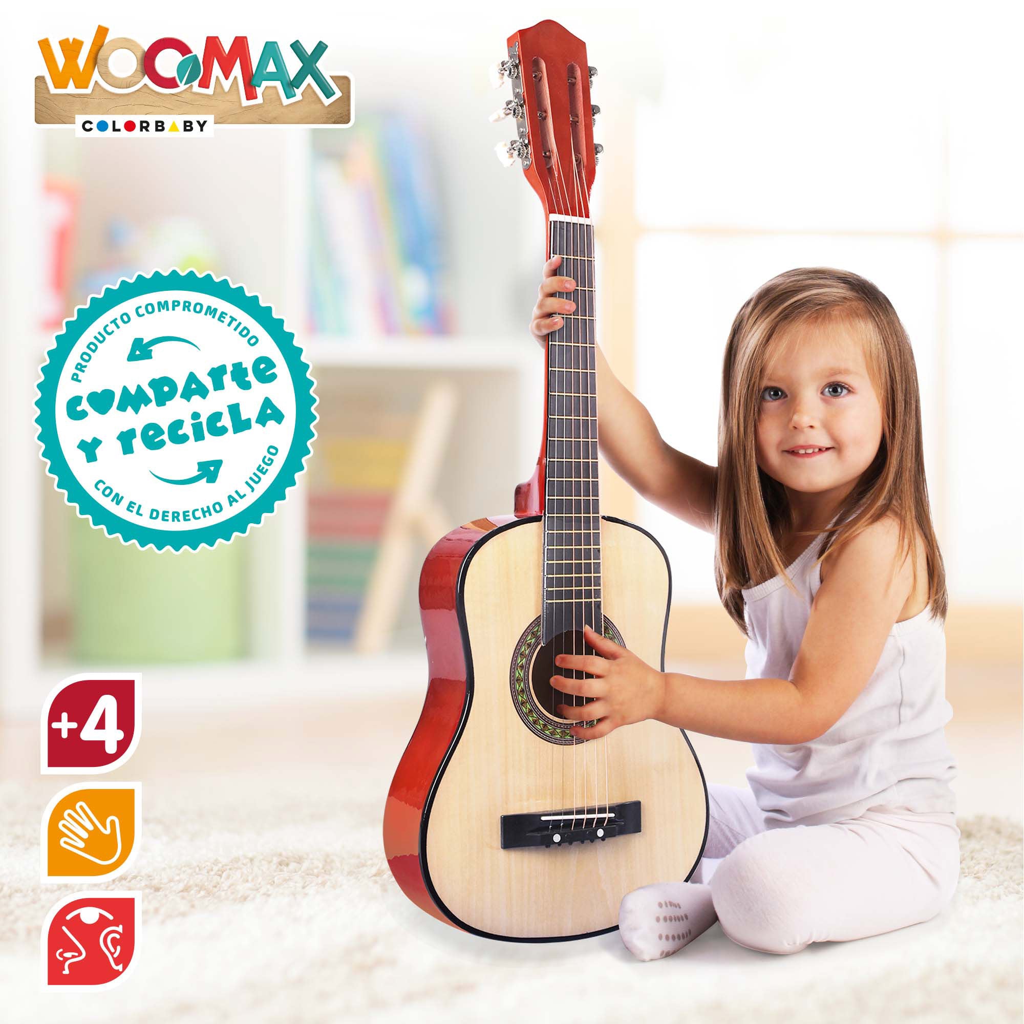 Guitarra de brinquedo em madeira WOOMAX