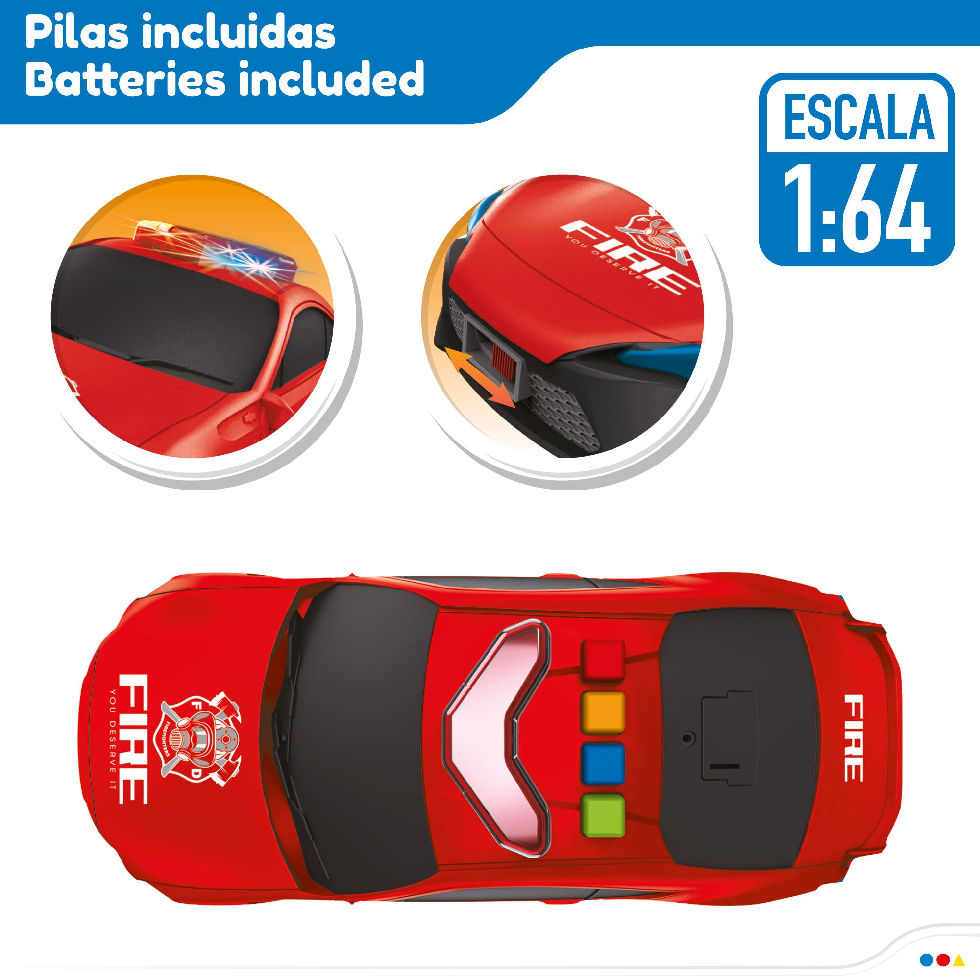 Camião de bombeiros Speed ​​​​&amp; Go com reboque para automóveis