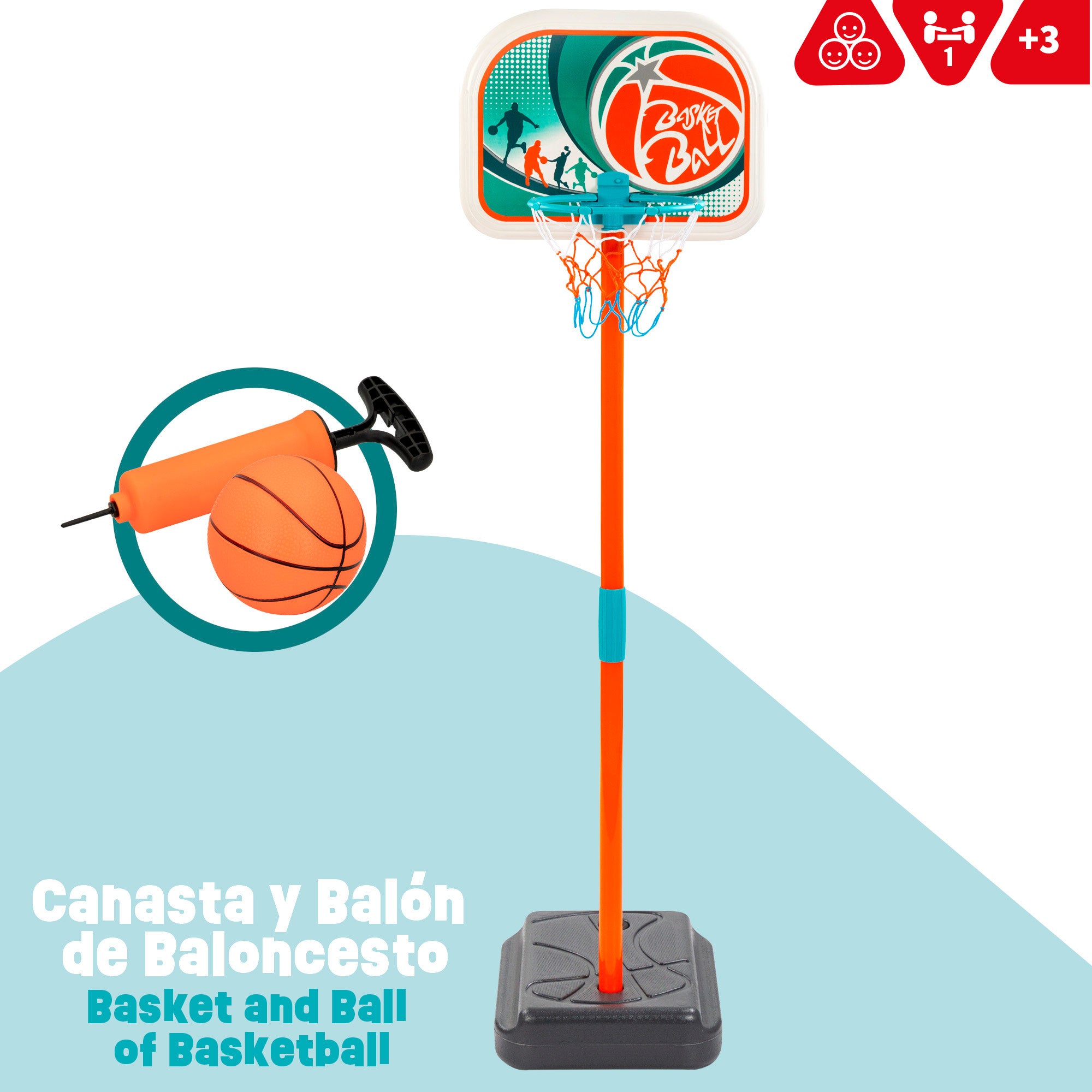 Cesto de basquetebol infantil com bola CB Toys