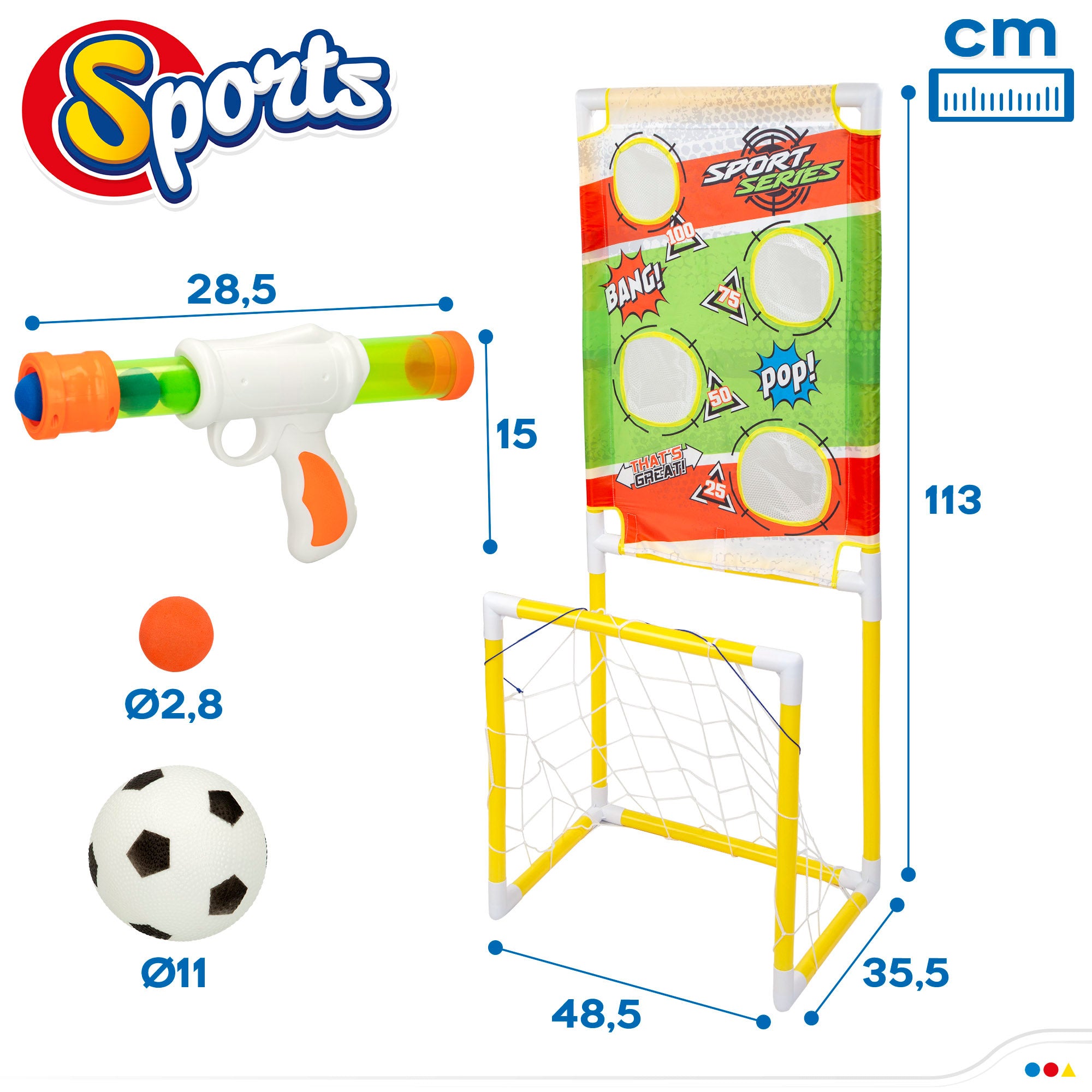 Golo de futebol infantil 2 em 1 da CB Toys