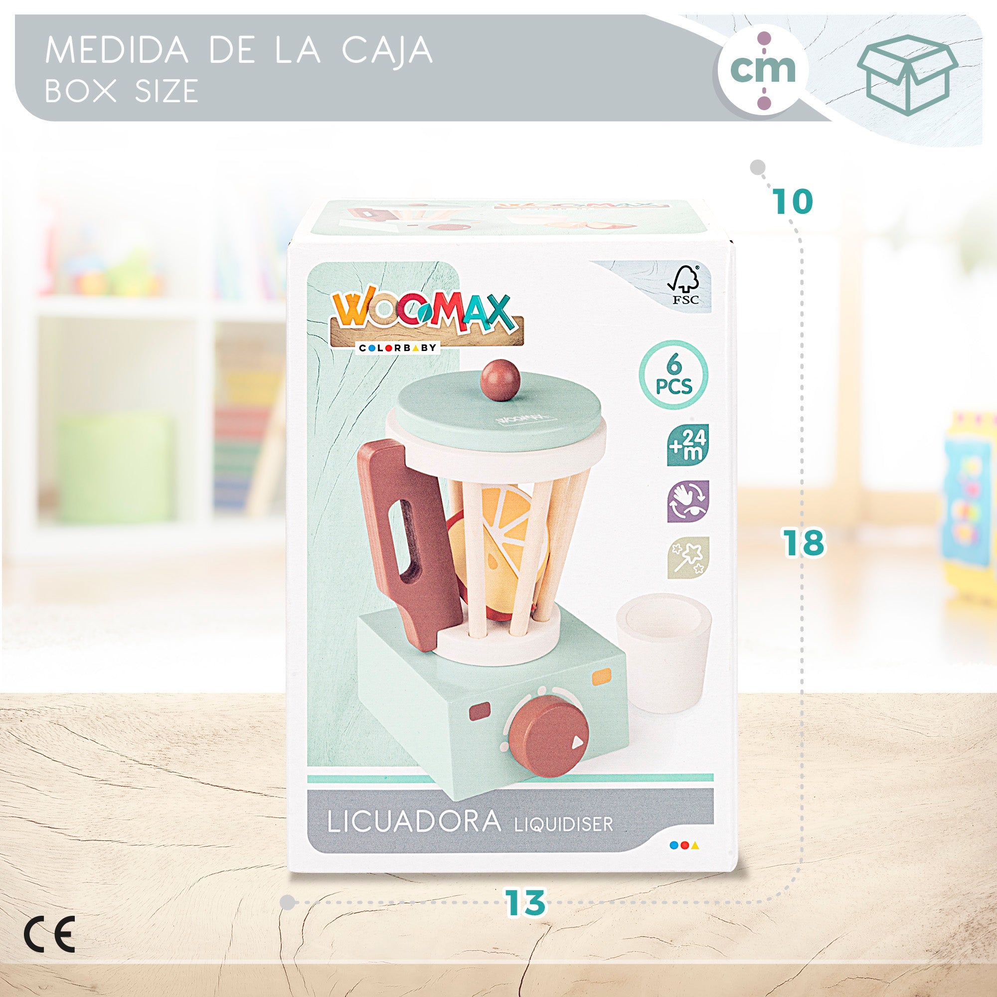Liquidificador de madeira WOOMAX com acessórios