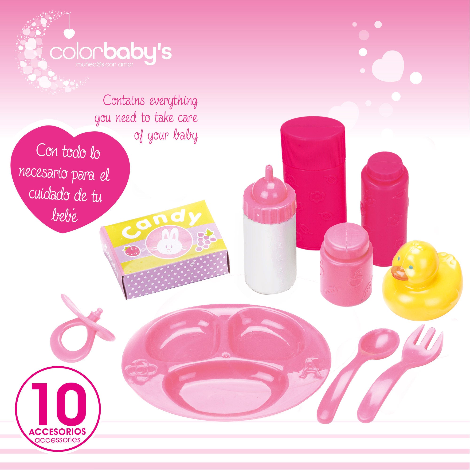 Conjunto de bonecas para bebé de 20 cm com roupa e acessórios da Colorbaby's