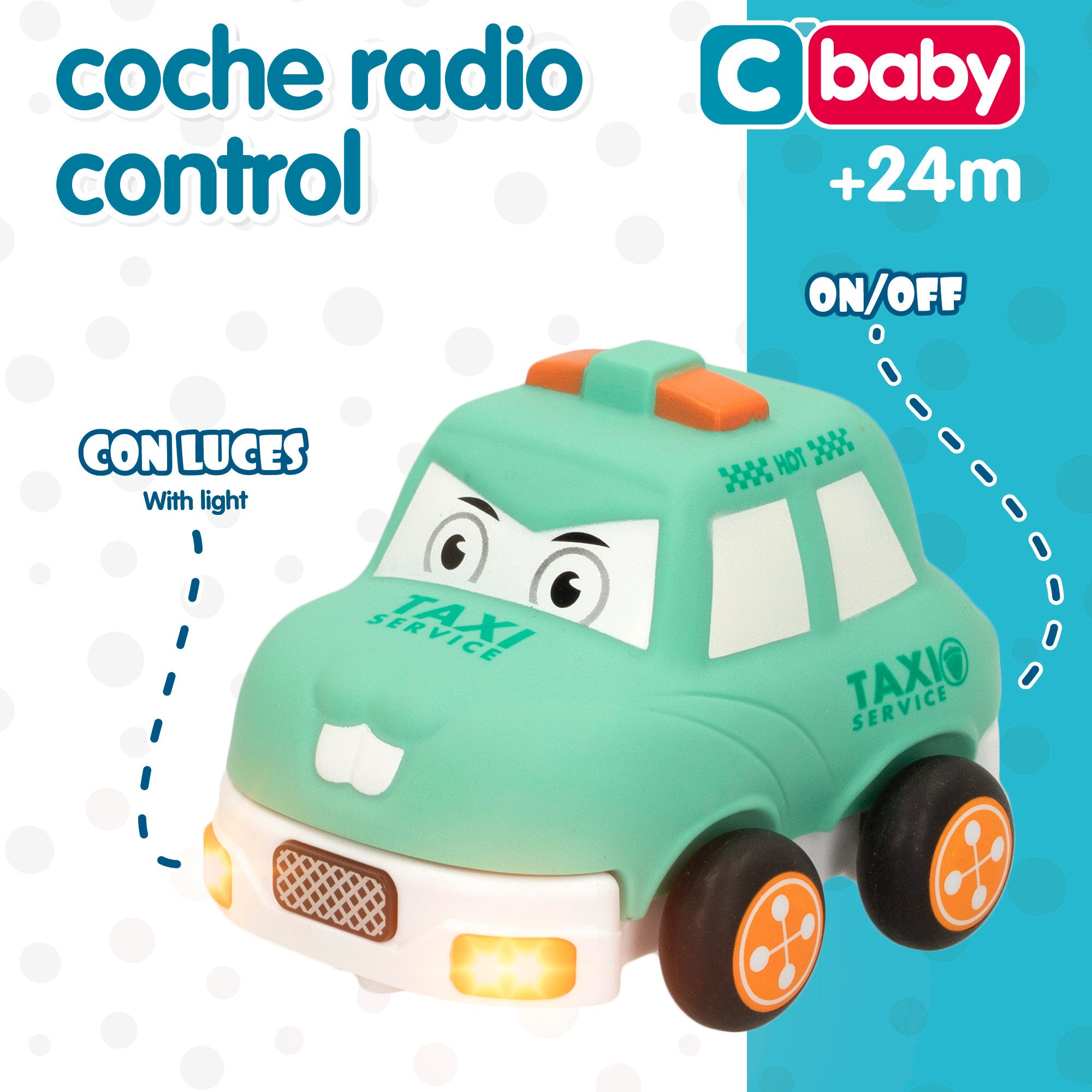 Carrinho de brinquedo para bebé com comando e luz C'baby