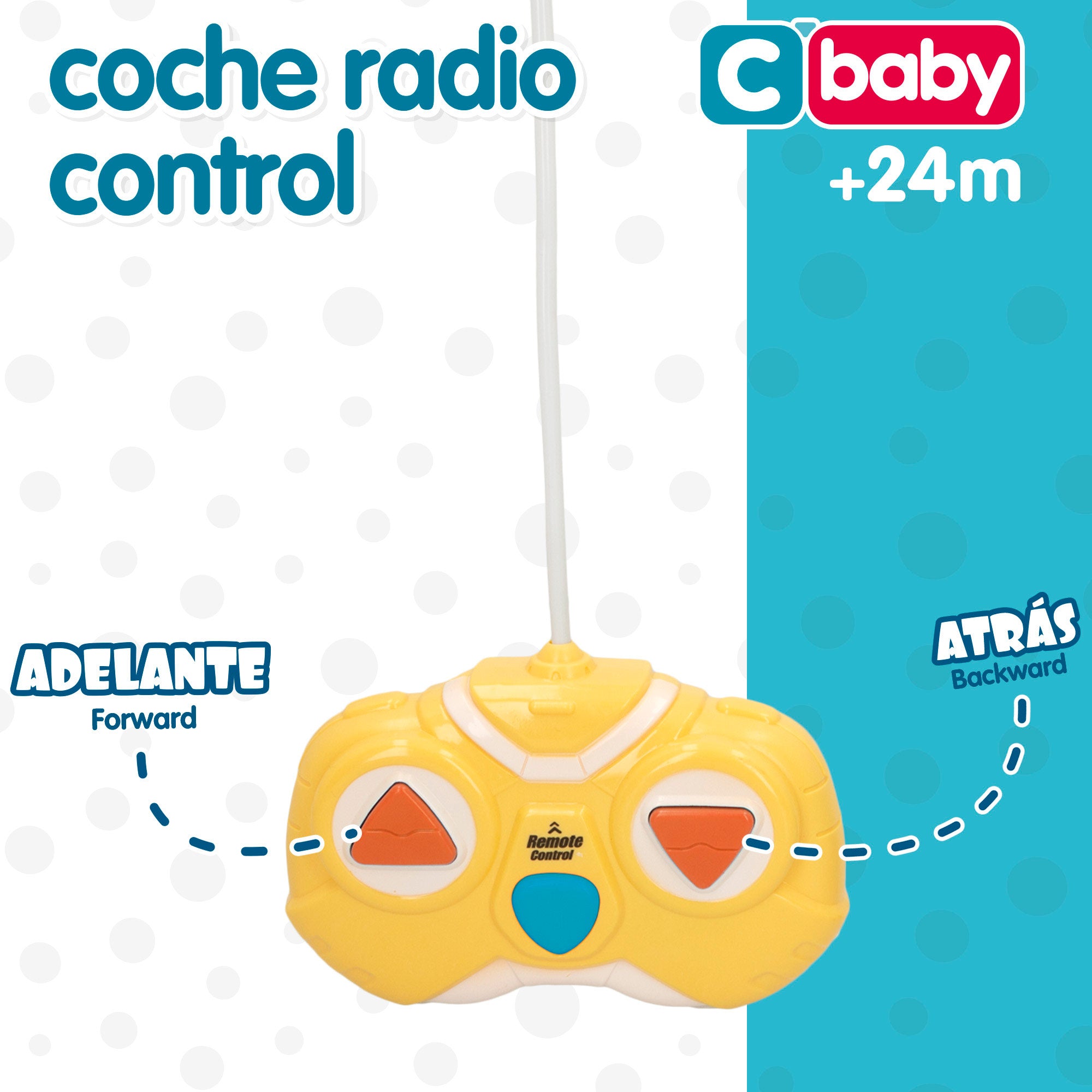 Carrinho de brinquedo para bebé com comando e luz C'baby