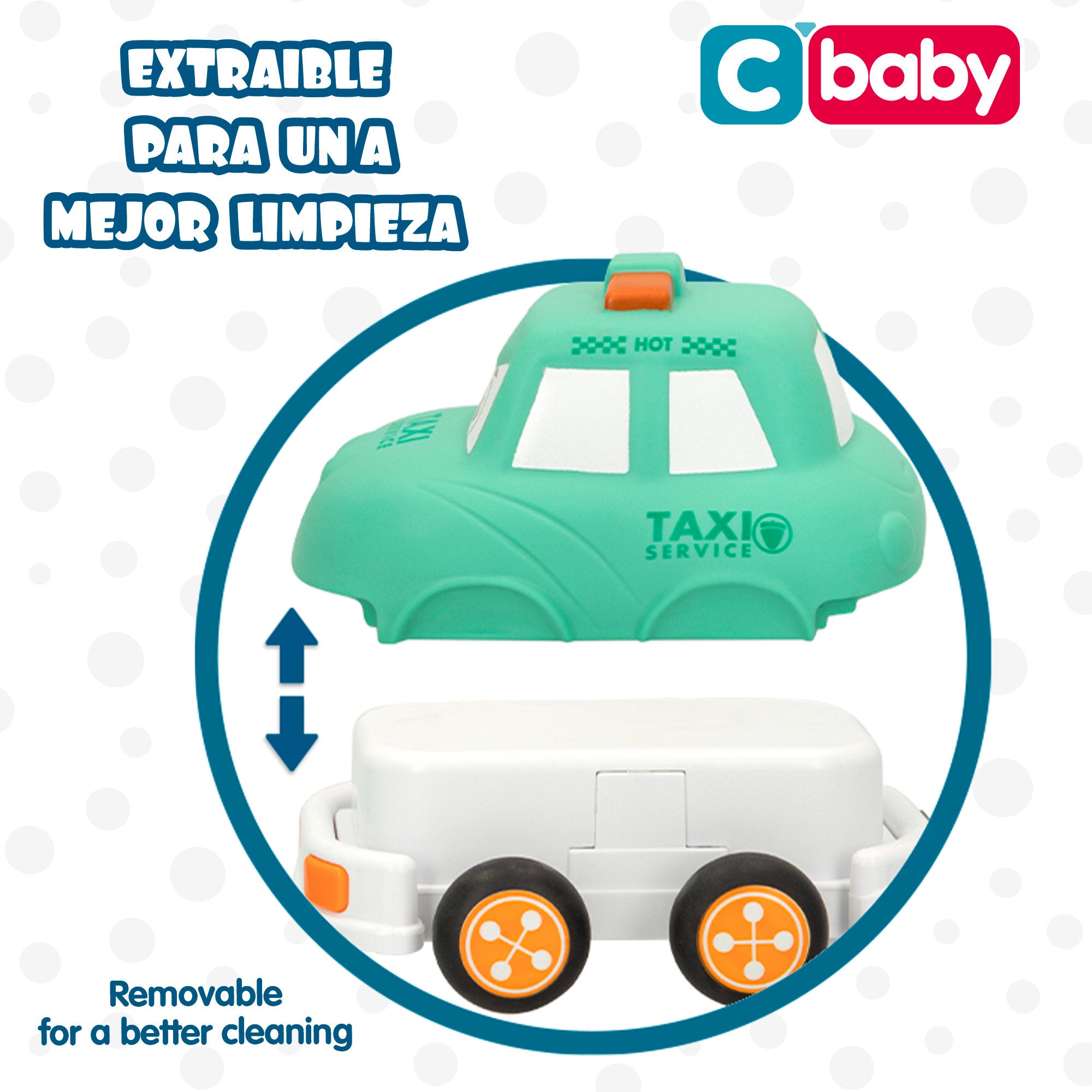 Carrinho de brinquedo para bebé com comando e luz C'baby