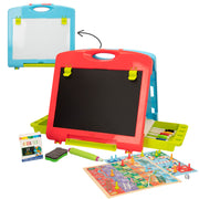 Quadro negro de dupla face com giz, marcadores e 2 jogos de tabuleiro da Good Idea!