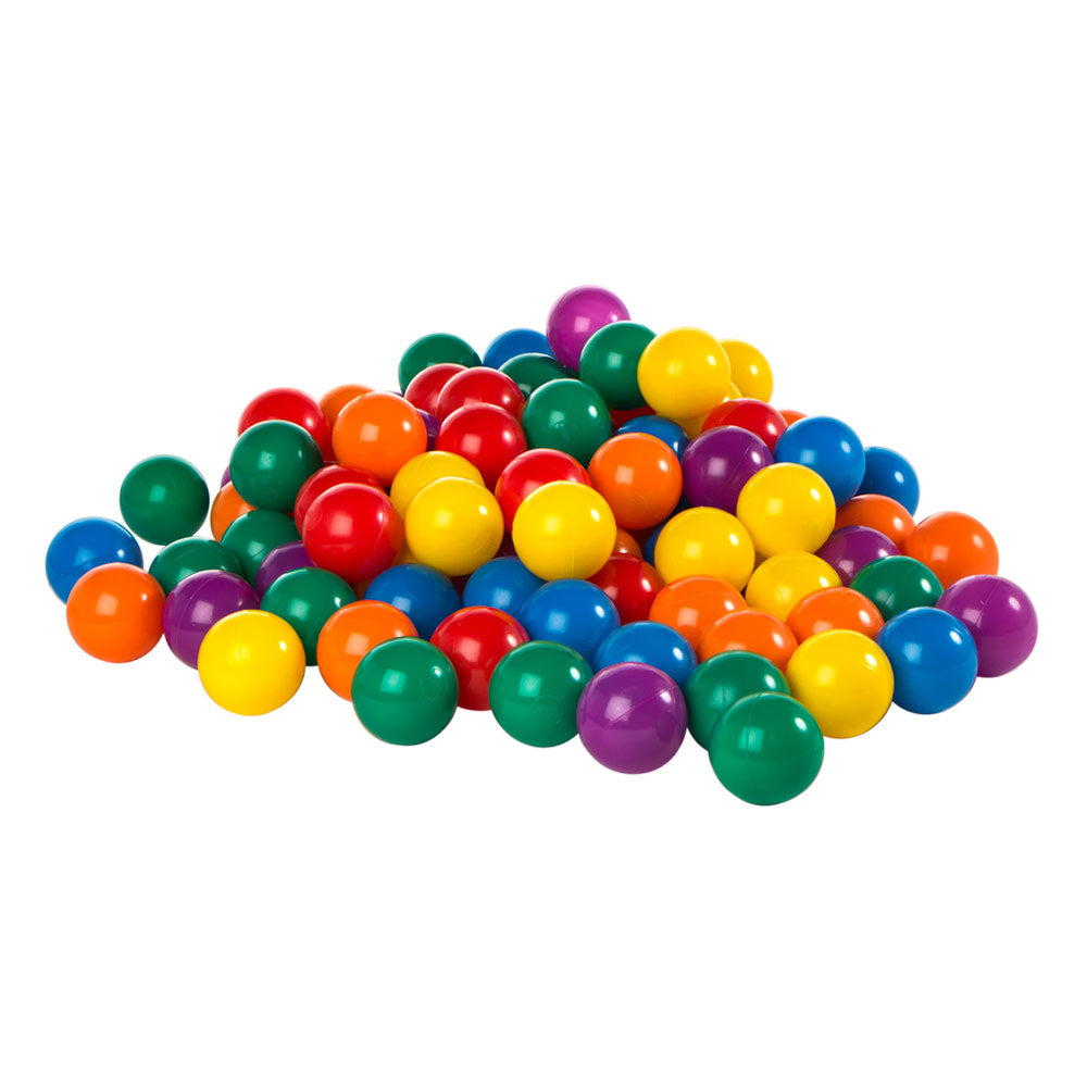 Embalagem de 100 bolas multicoloridas INTEX de 6,5 cm de diâmetro.