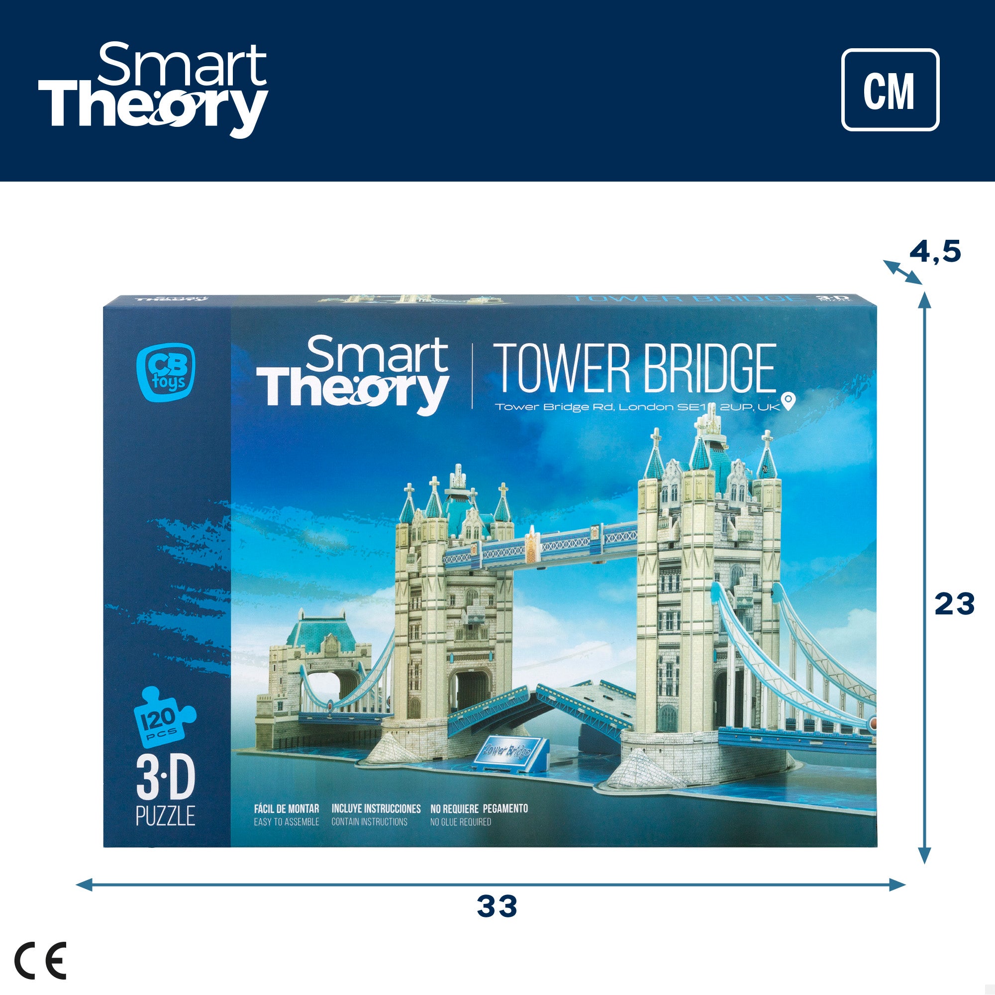 Puzzle 3D Modelo da Tower Bridge, 120 peças, Smart Theory