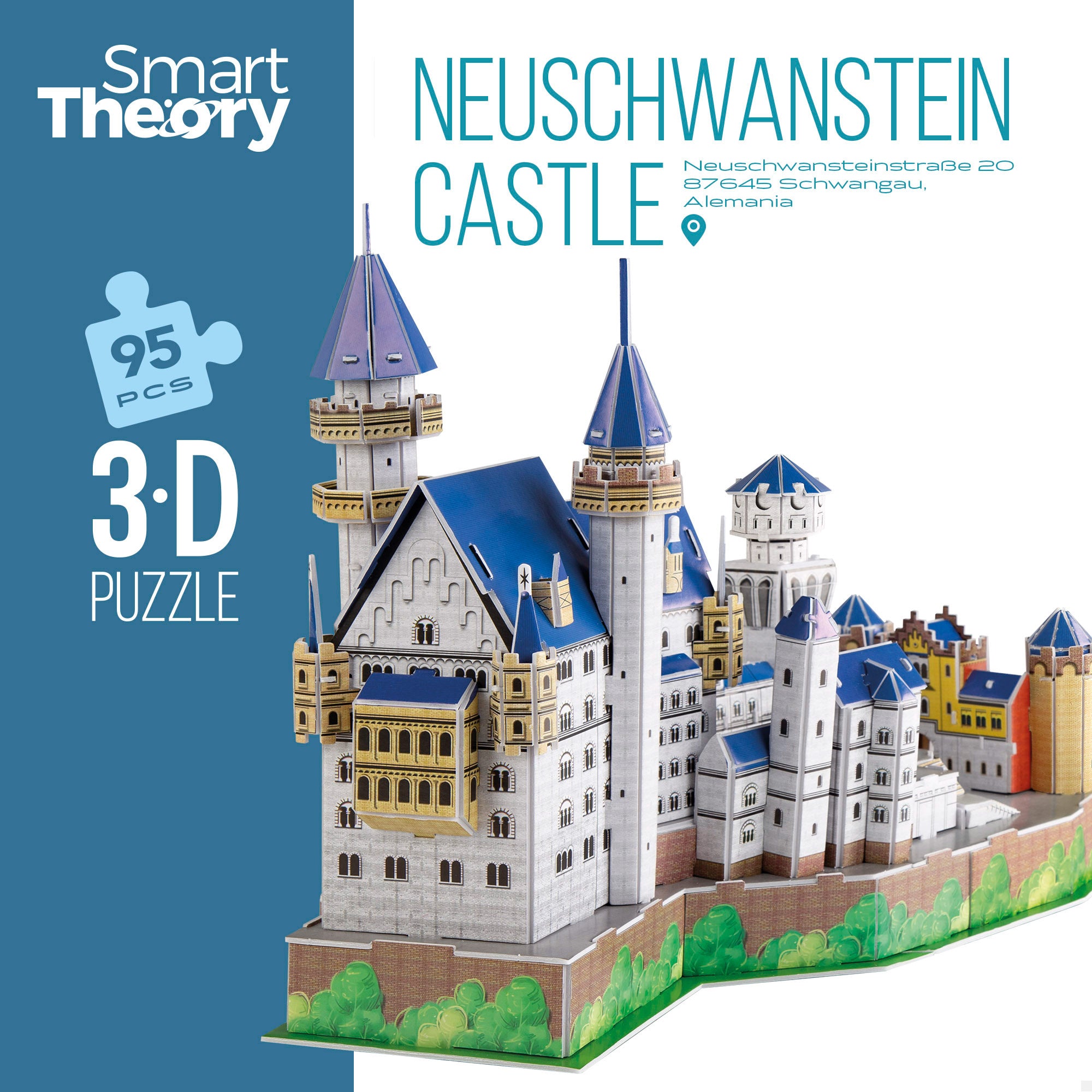 Puzzle 3D do Castelo de Neuschwanstein com 95 peças - Smart Theory