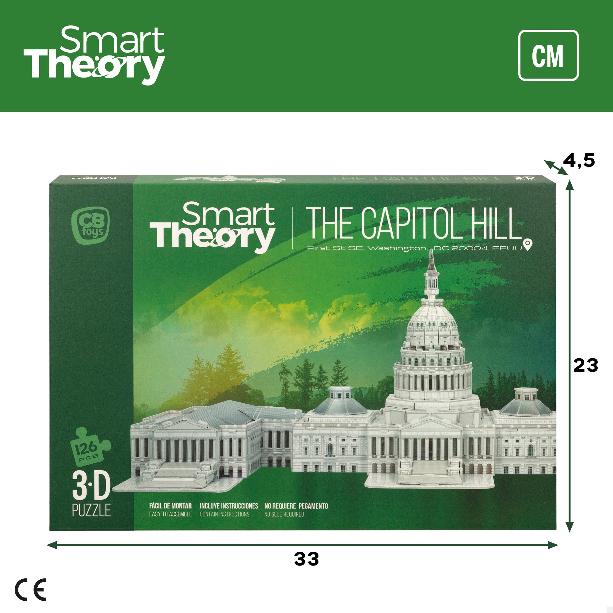 Puzzle 3D do Capitólio dos EUA, 126 peças, Smart Theory