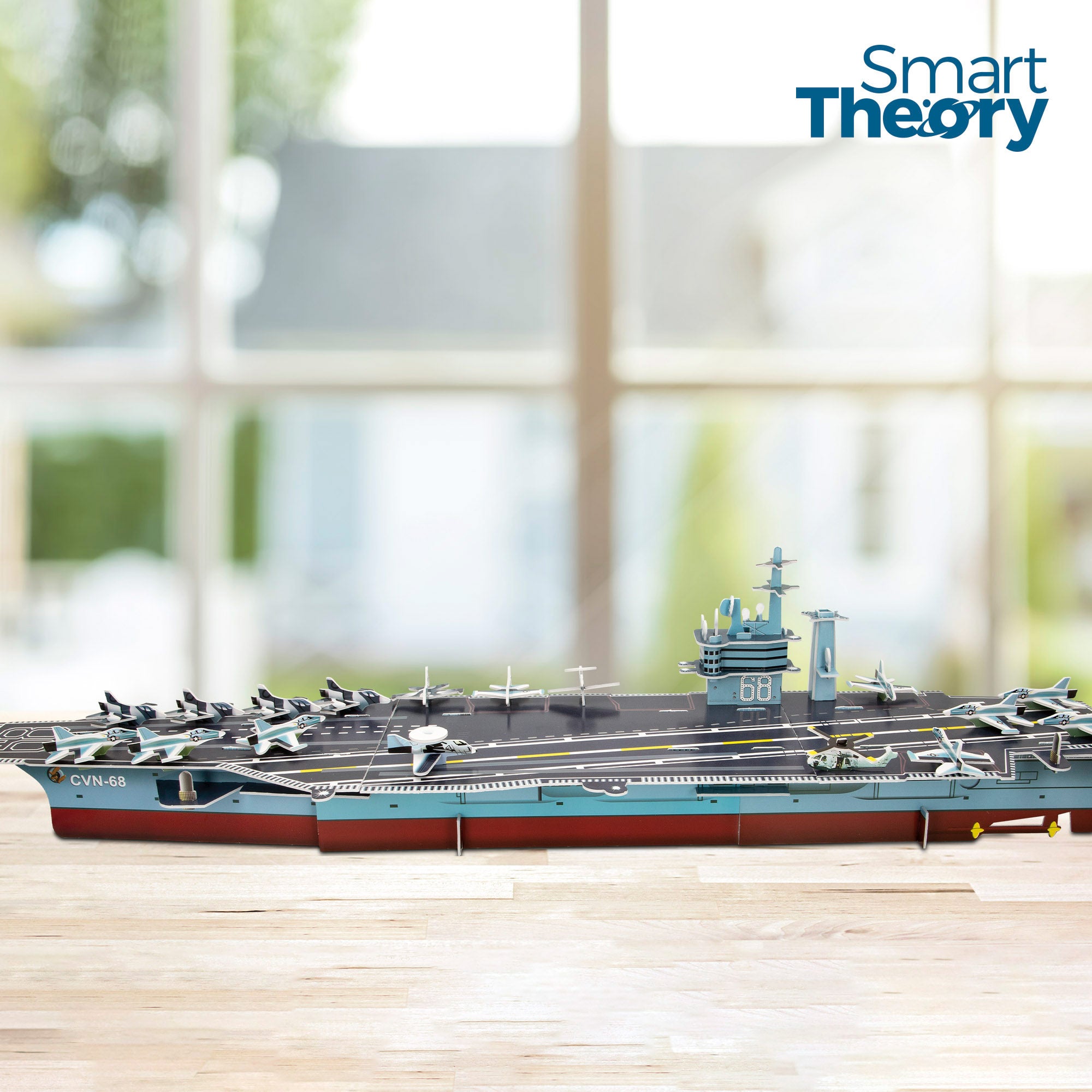 Puzzle 3D do porta-aviões Nimitz da Marinha dos EUA, 67 peças, Smart Theory