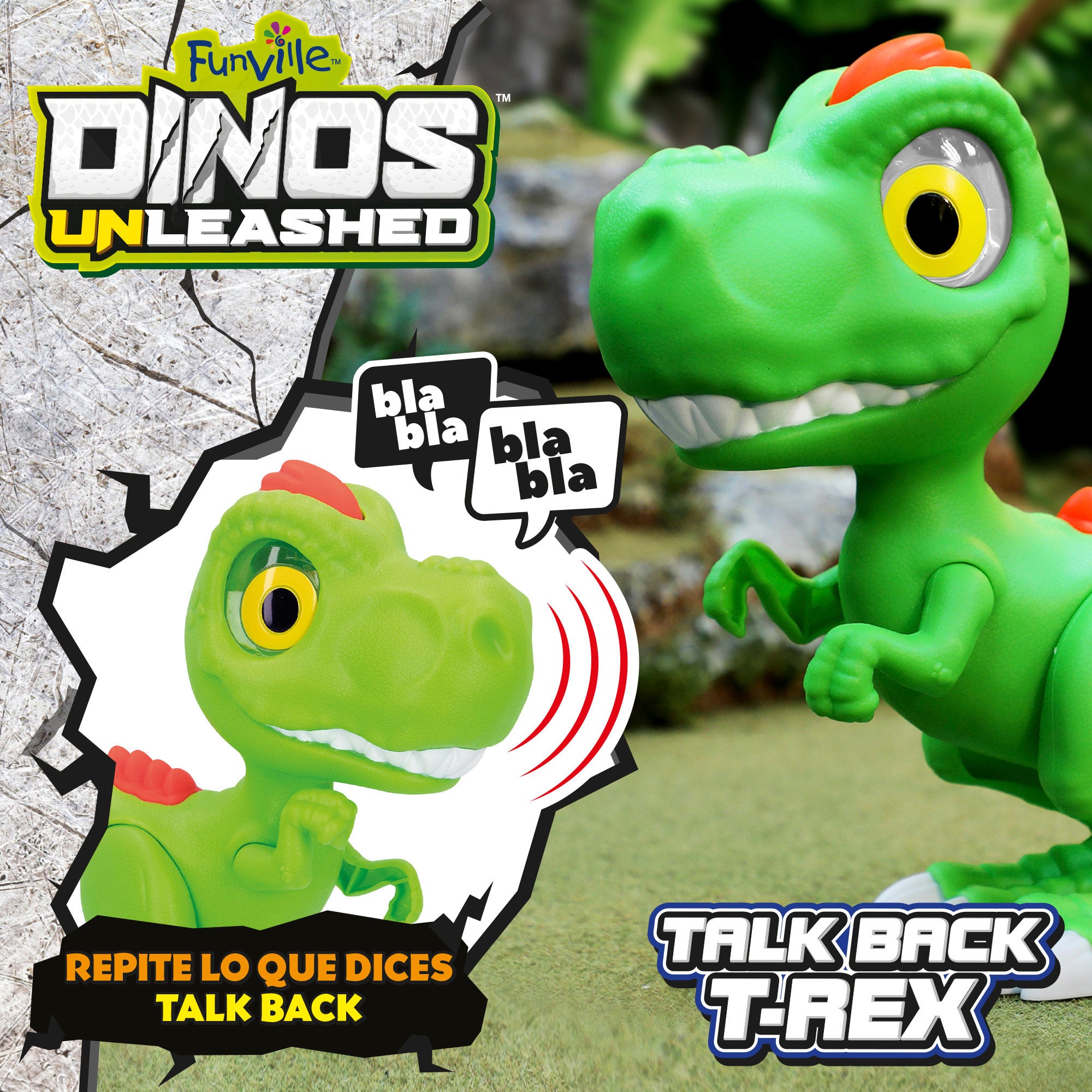 Brinquedo T-Rex dinossauro com luz, som e gravação - Dinos Unleashed