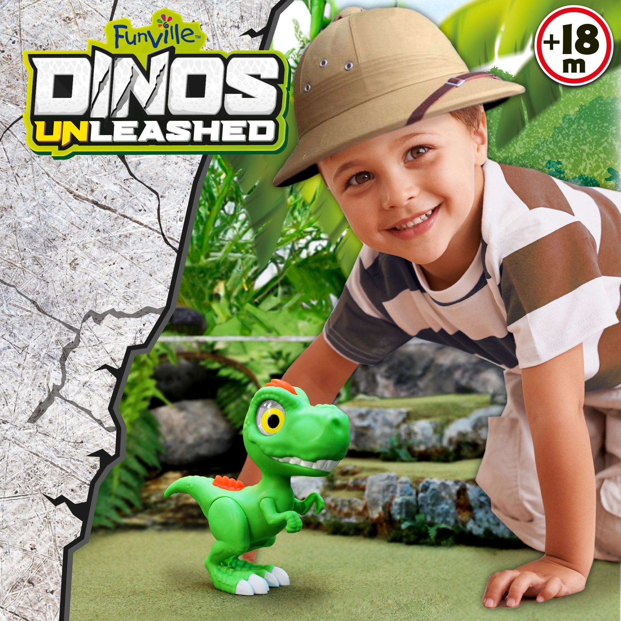 Brinquedo T-Rex dinossauro com luz, som e gravação - Dinos Unleashed