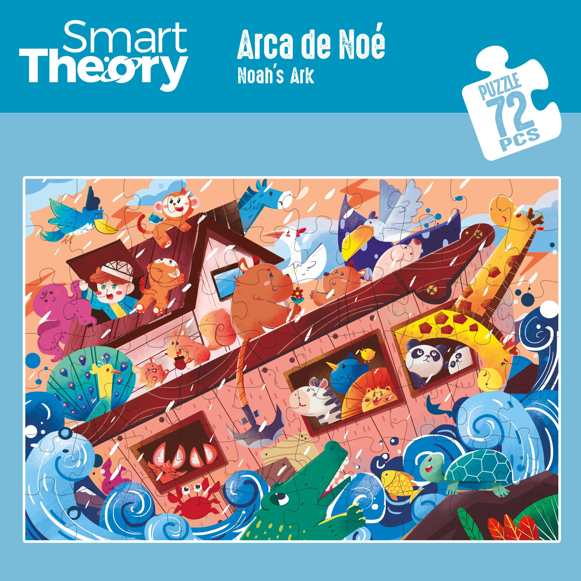 Puzzle Arca de Noé, 72 peças grandes, Smart Theory