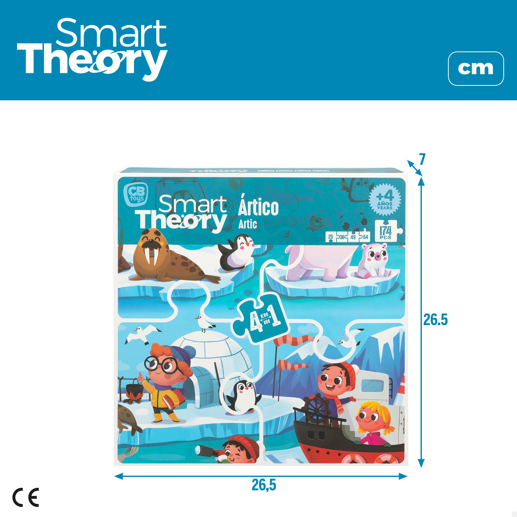 Puzzle panorâmico 4 em 1 do Ártico da Smart Theory com 174 peças grandes.