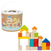 Conjunto de Blocos de Madeira WOOMAX com 50 Peças